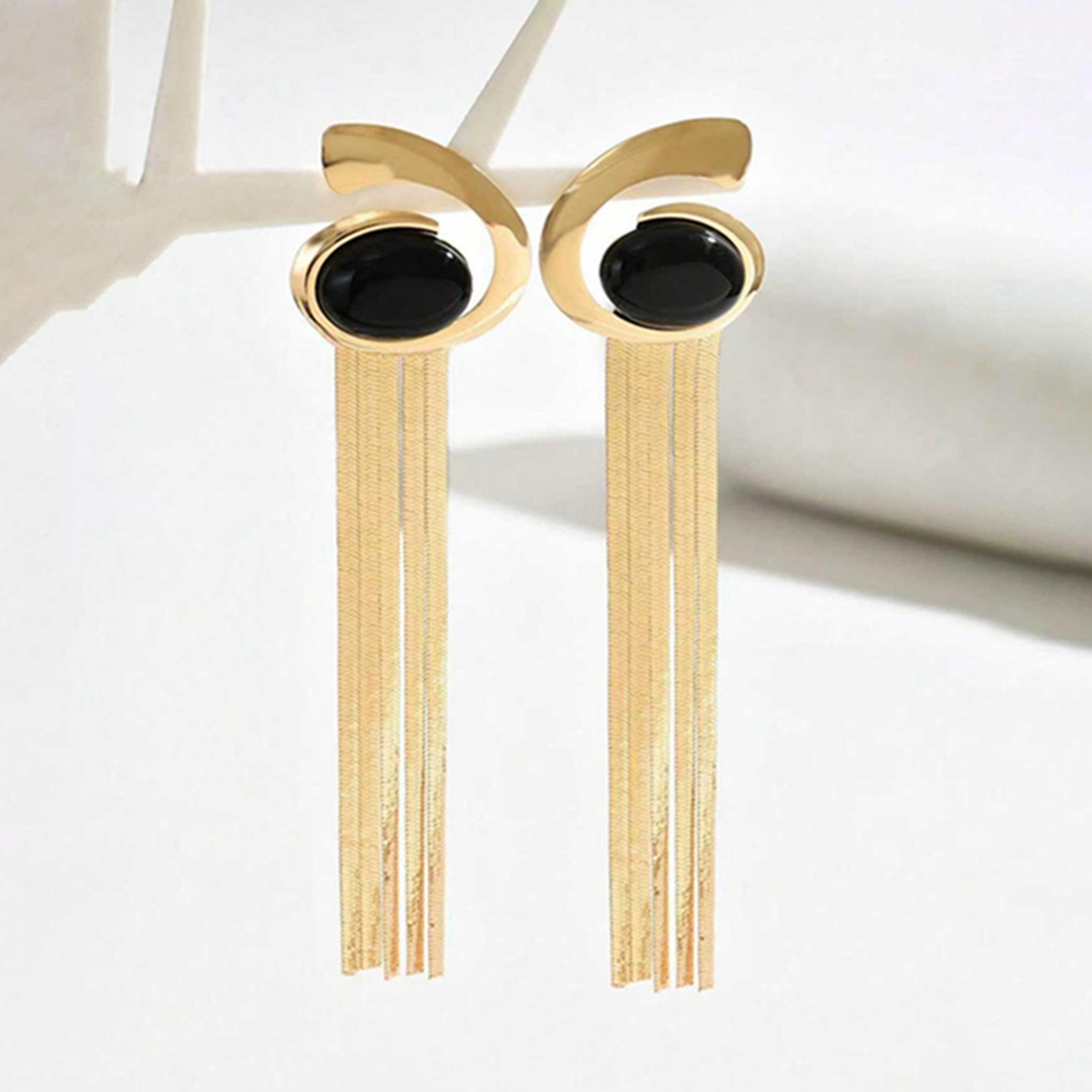 تيك تو - أقراط شراشيب على شكل دوامة-women-watchesandjewellery-jewellery-earrings-image-1