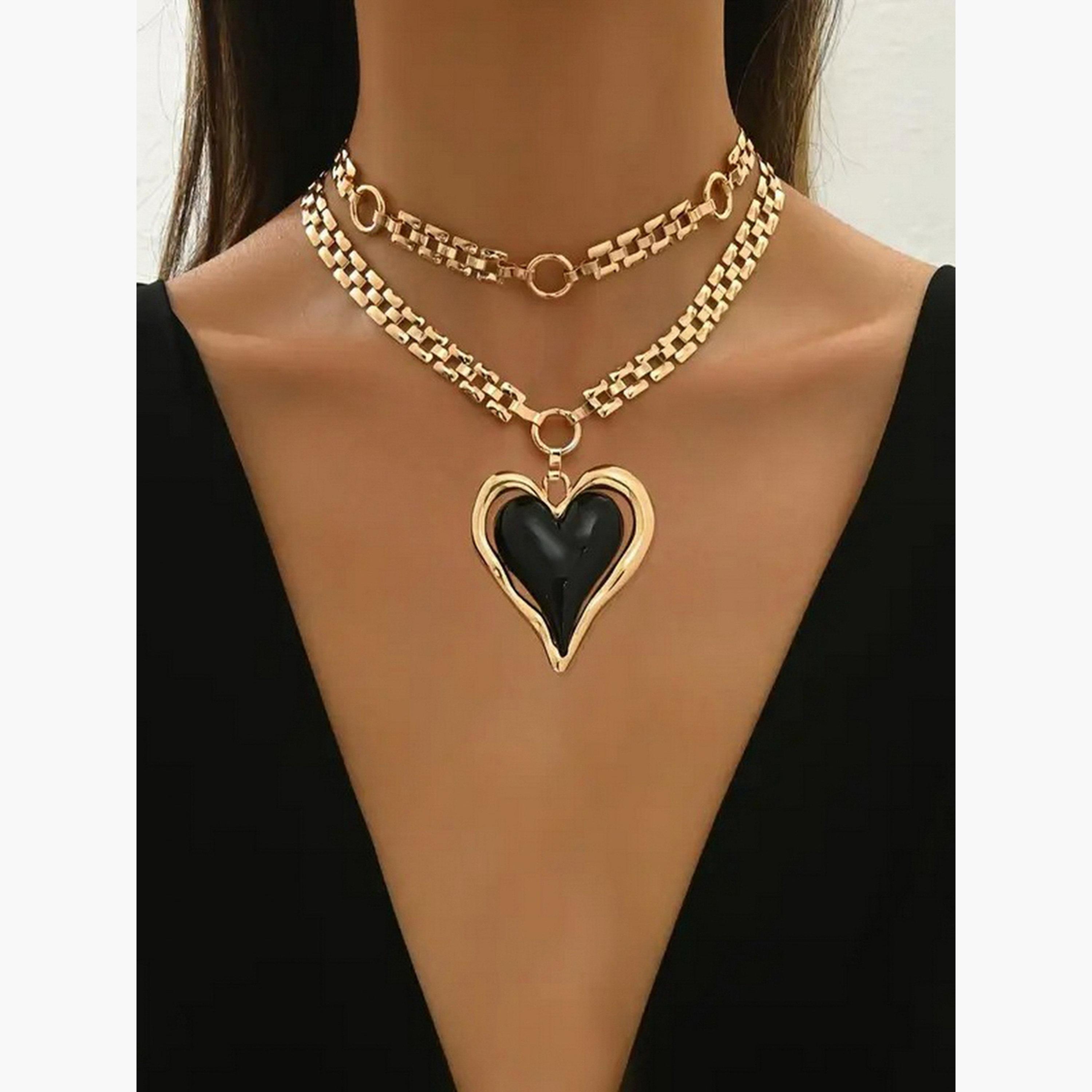 Take Two Women  Heart Shape Decor Layered Necklace-women-watchesandjewellery-jewellery-necklacesandpendants-image-2