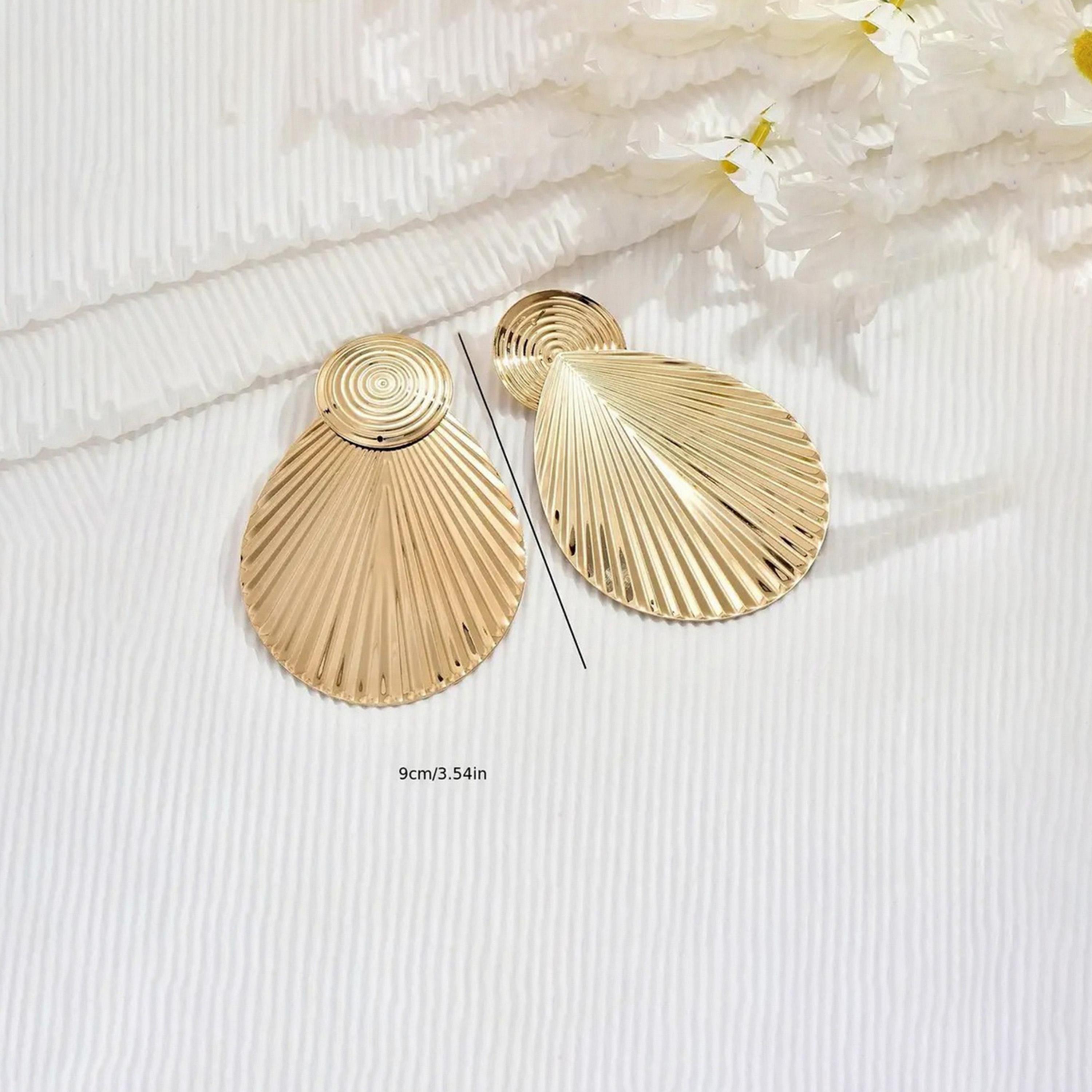 Take Two Women  Shell Shape Statement Dangler Earrings-women-watchesandjewellery-jewellery-earrings-image-3