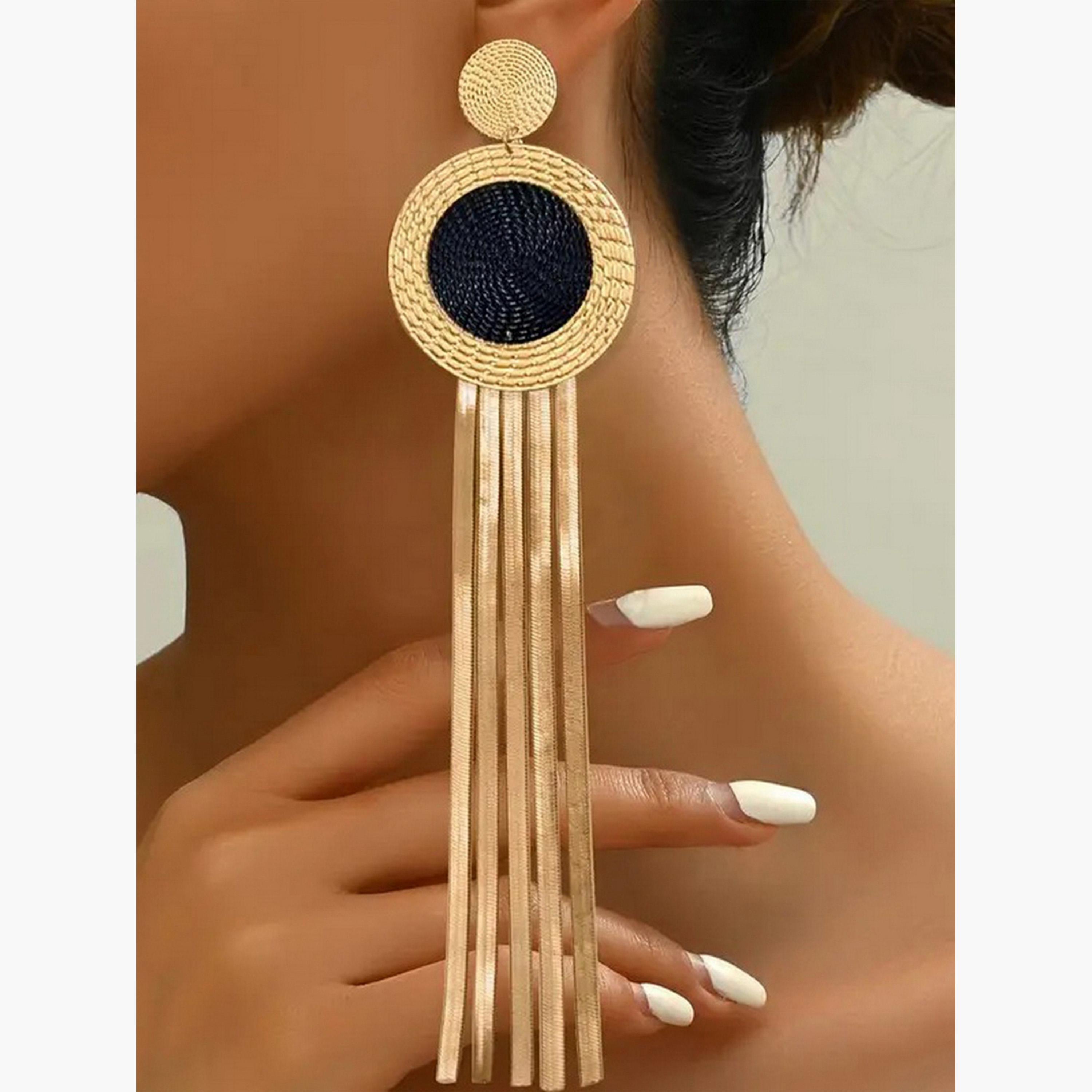 تيك تو - أقراط معدنية دائرية الشكل-women-watchesandjewellery-jewellery-earrings-image-2