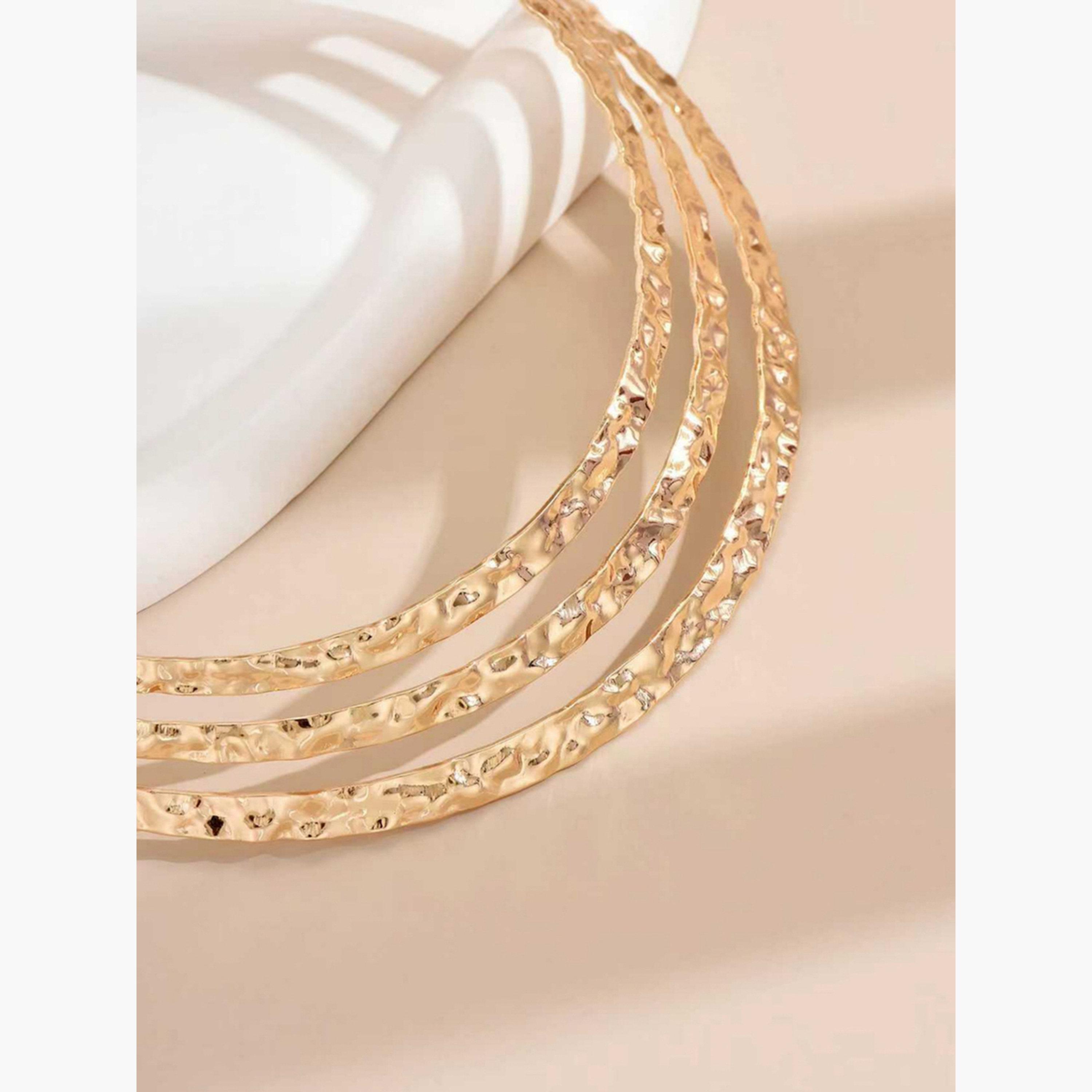 تيك تو - قلادة تشوكر معدنية مطروقة-women-watchesandjewellery-jewellery-necklacesandpendants-image-4