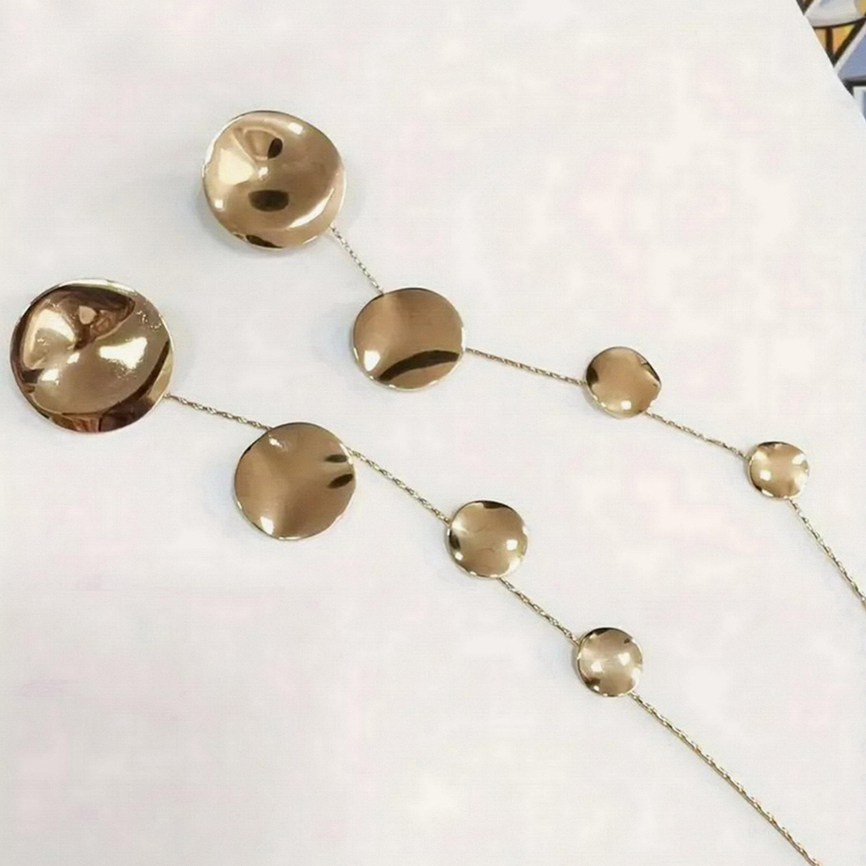 Take Two Women  Gold Tone Circle Dangle Earrings-women-watchesandjewellery-jewellery-earrings-image-2