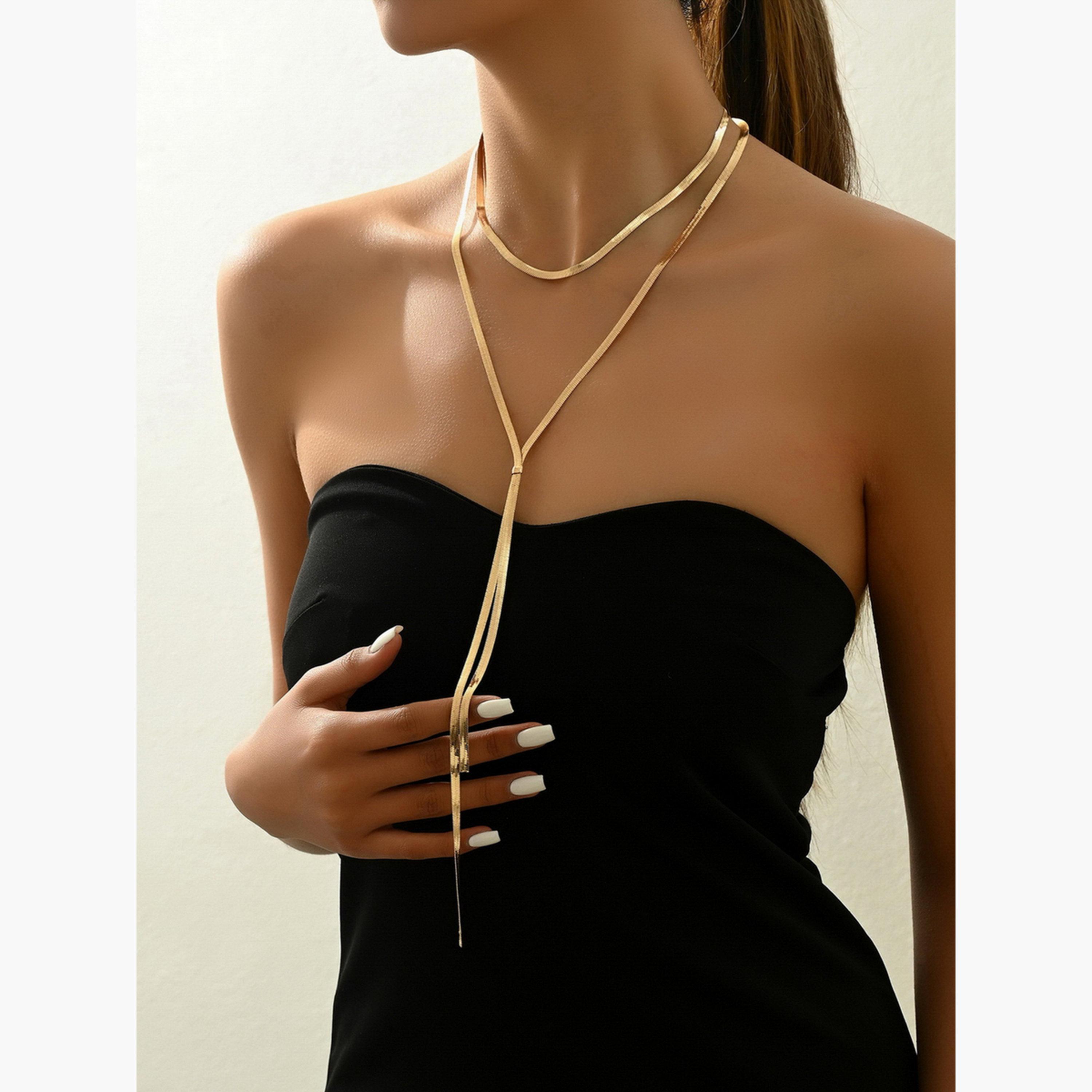 تيك تو - قلادة طويلة على شكل حرف Y-women-watchesandjewellery-jewellery-necklacesandpendants-image-2