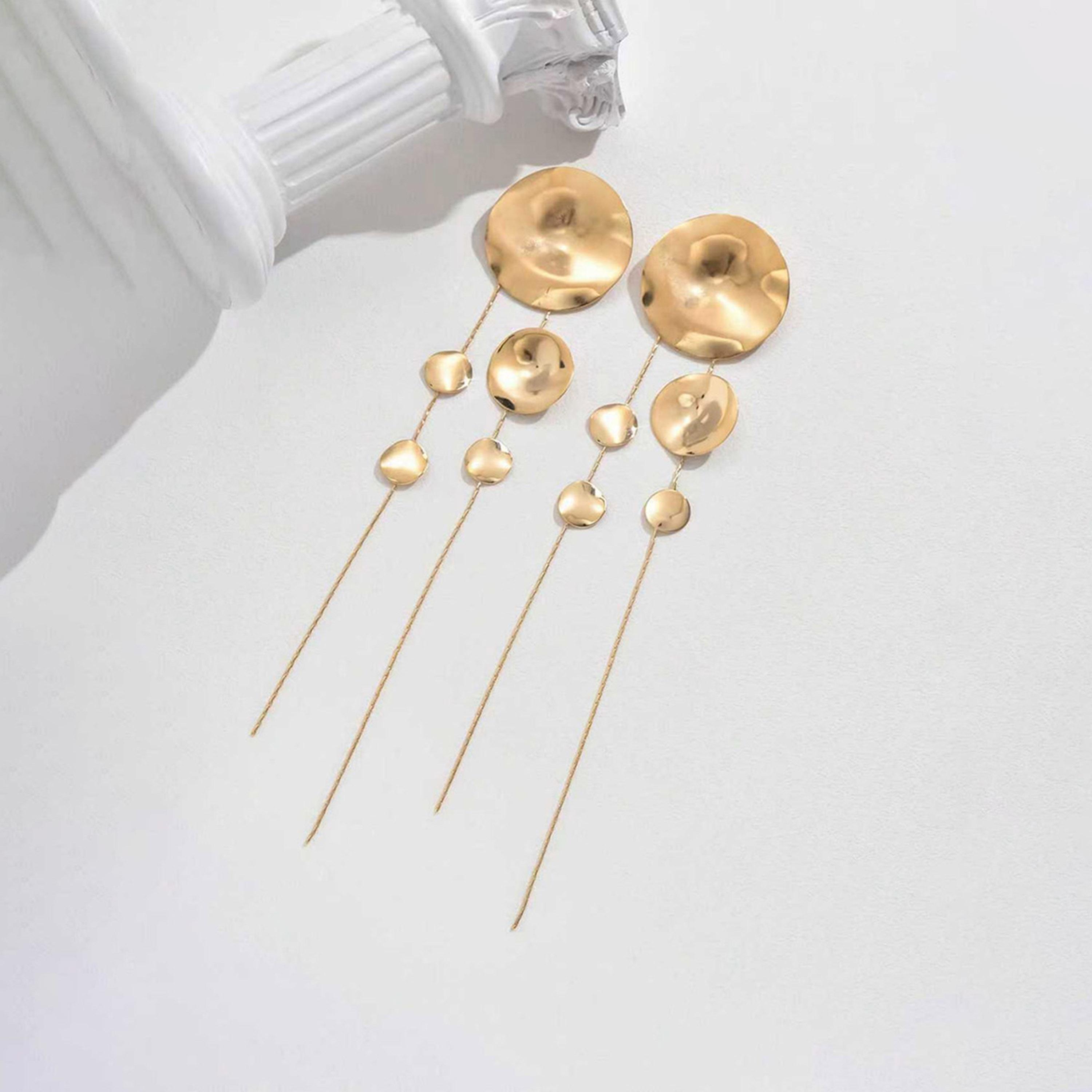 Take Two Women  Long Circle Tassel Metal Earrings-women-watchesandjewellery-jewellery-earrings-image-5