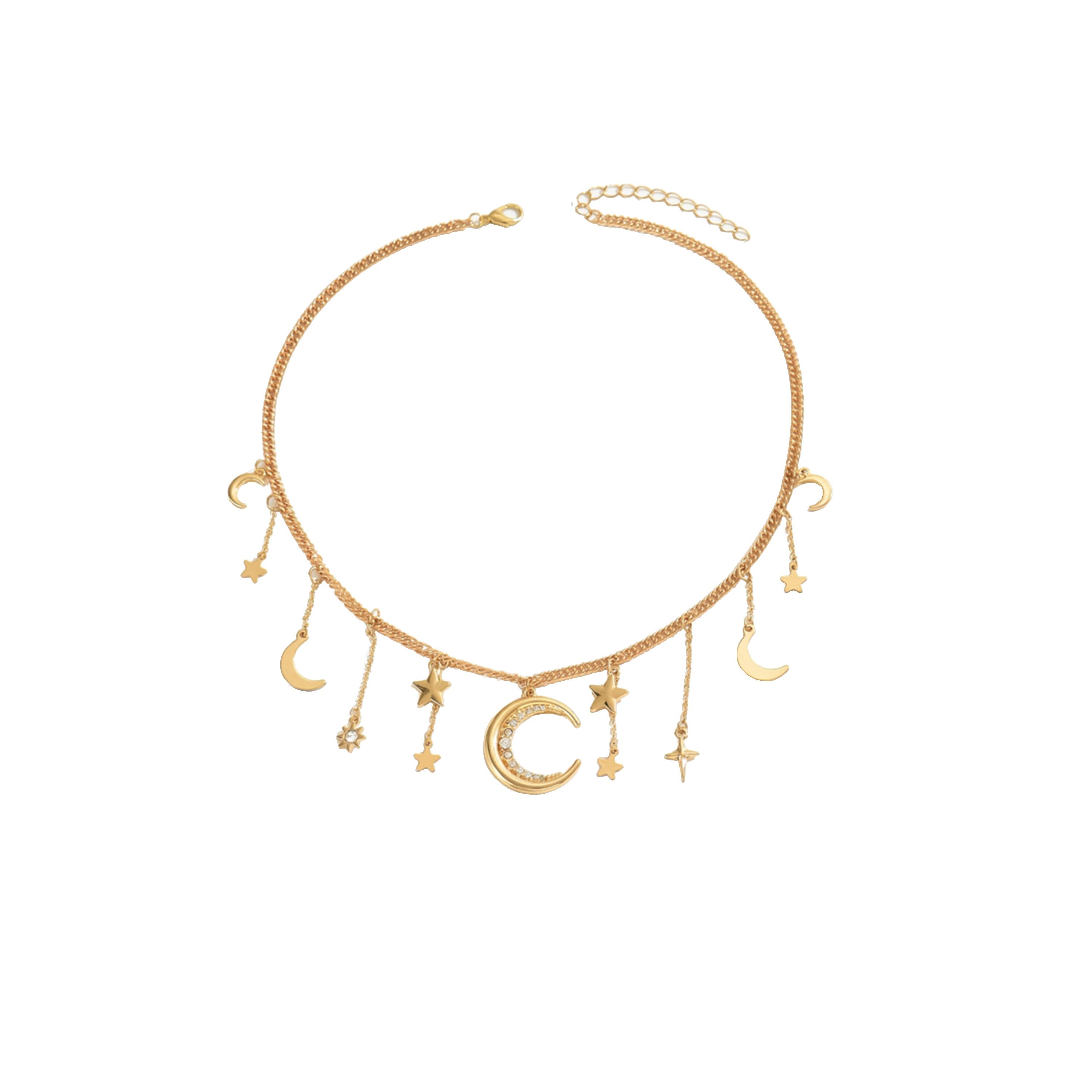 تيك تو - قلادة مزينة بنجمة القمر وحجر الراين-women-watchesandjewellery-jewellery-necklacesandpendants-image-1