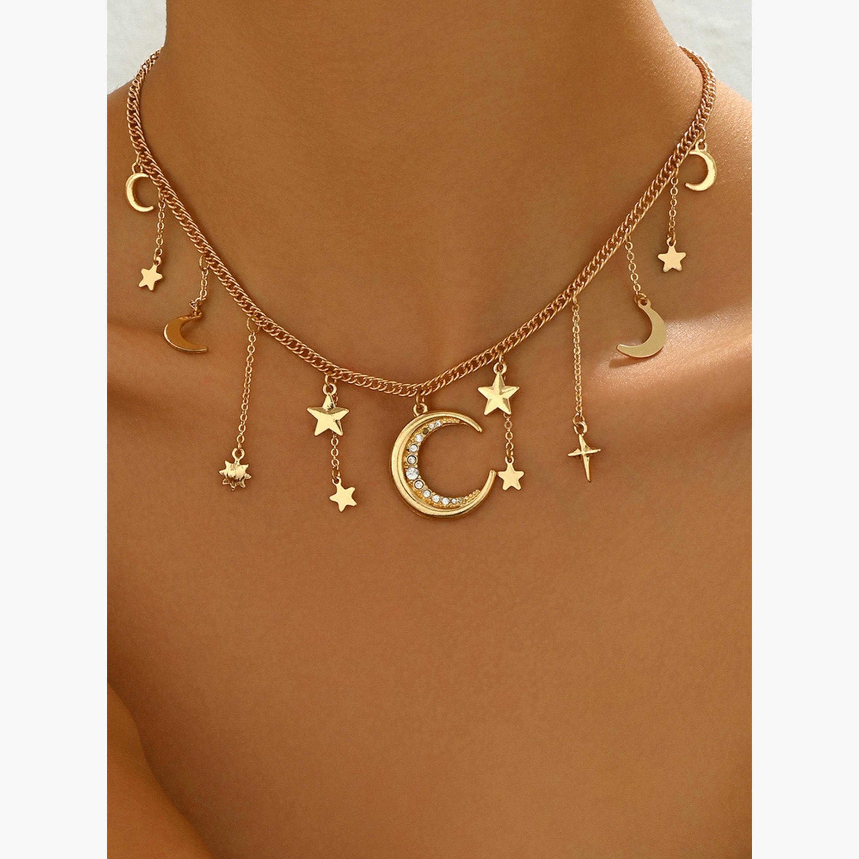 تيك تو - قلادة مزينة بنجمة القمر وحجر الراين-women-watchesandjewellery-jewellery-necklacesandpendants-image-2
