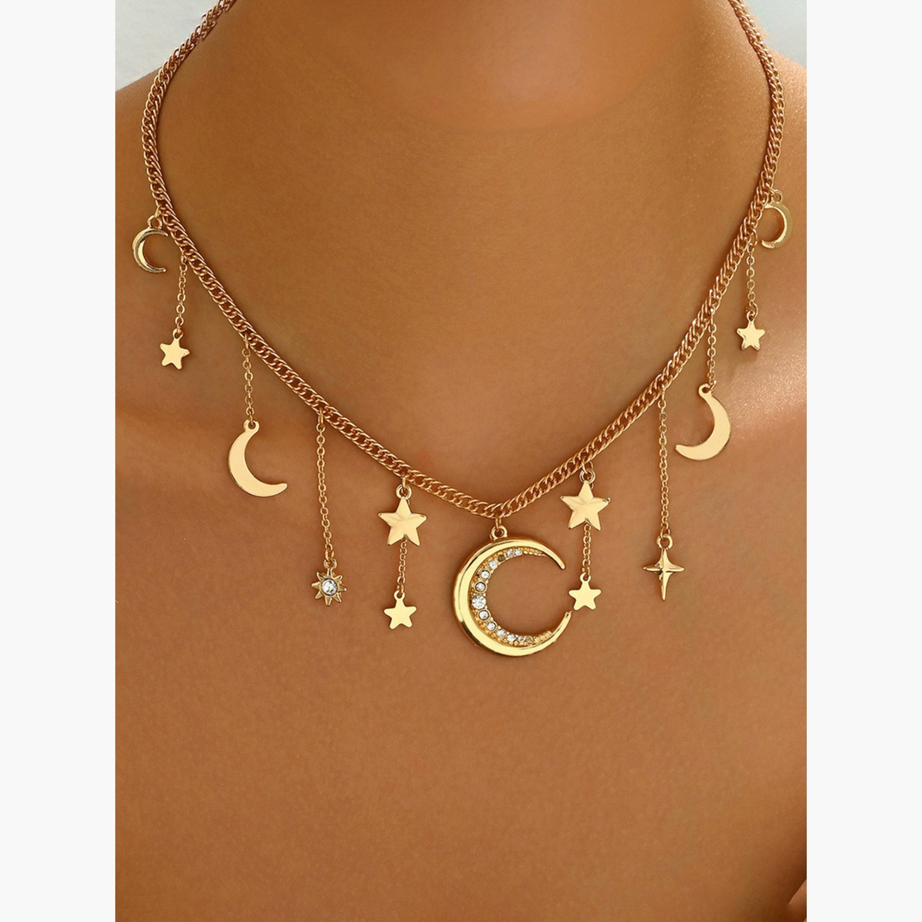 تيك تو - قلادة مزينة بنجمة القمر وحجر الراين-women-watchesandjewellery-jewellery-necklacesandpendants-image-6
