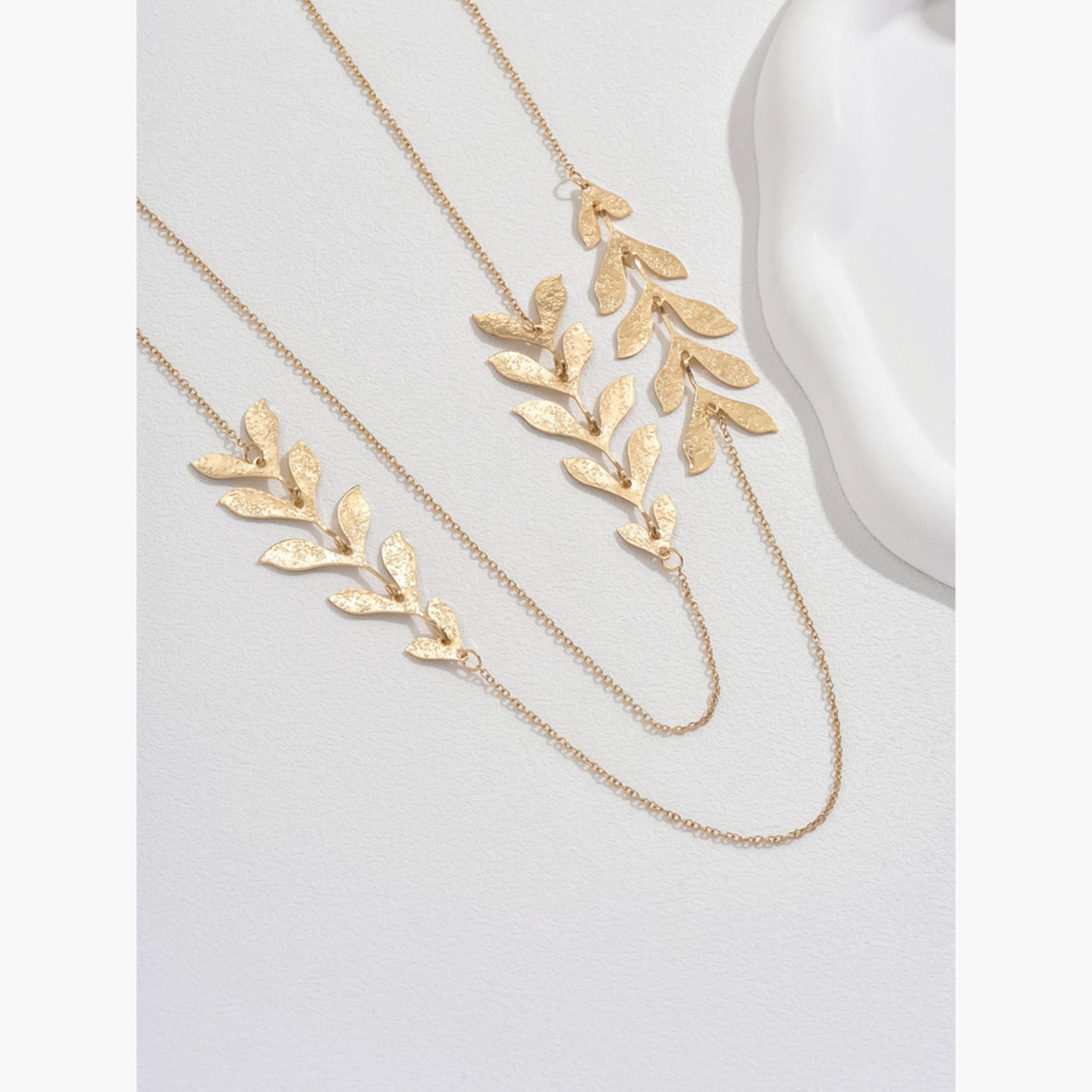 تيك تو - قلادة طويلة متعددة الطبقات على شكل ورقة-women-watchesandjewellery-jewellery-necklacesandpendants-image-5