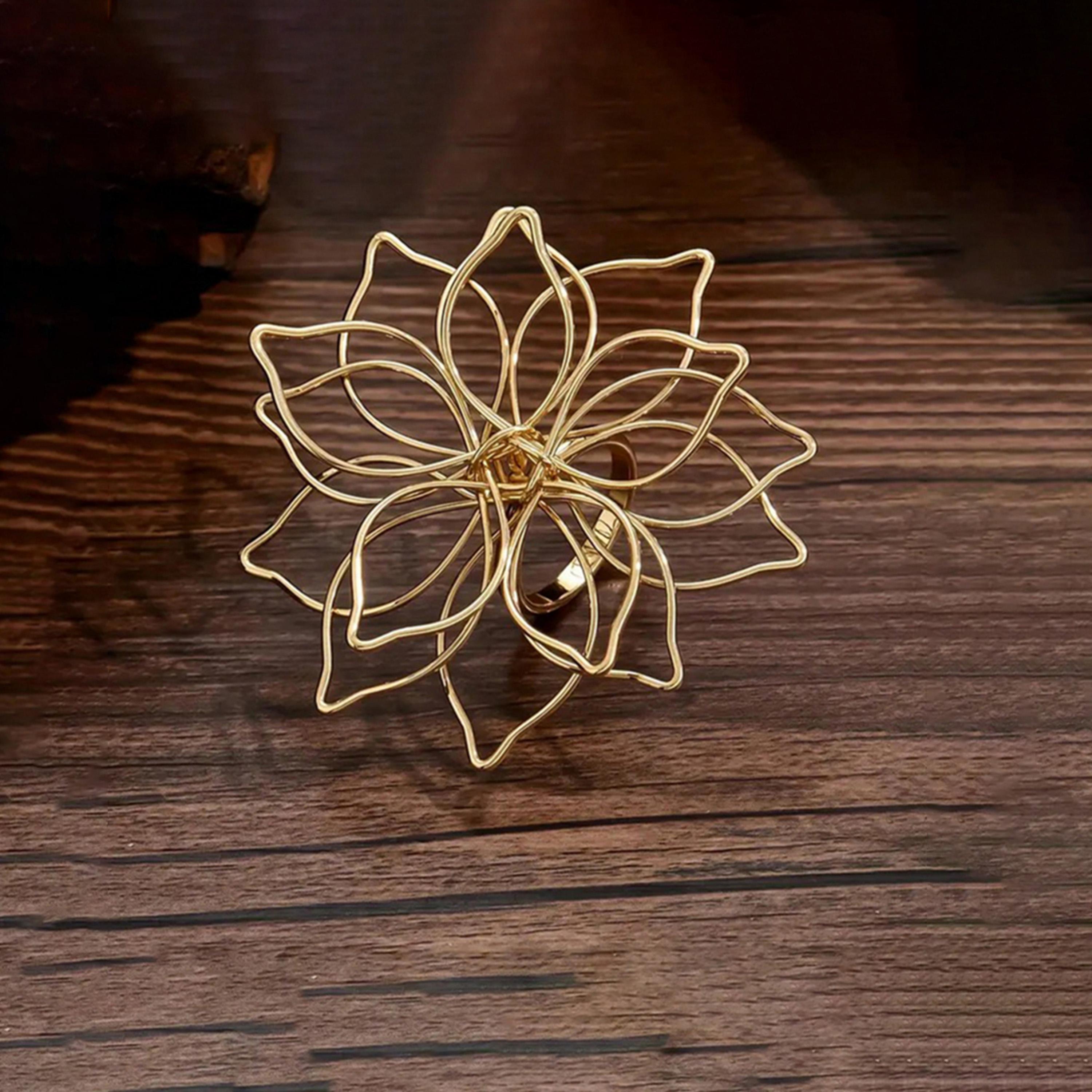 Take Two Women  Flower Hollow Decor Statement Ring-women-watchesandjewellery-jewellery-rings-image-1