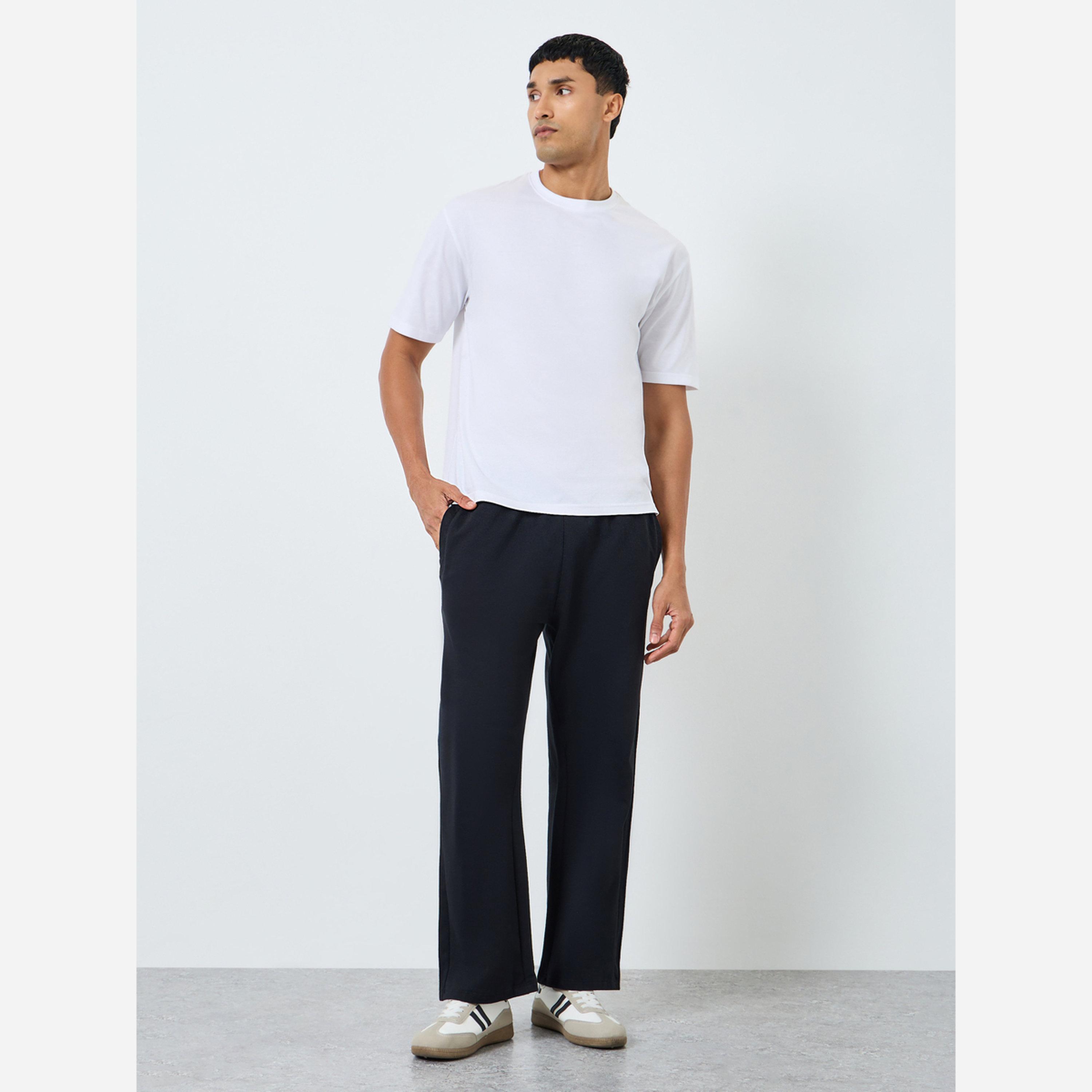 ستايلي - بنطال رياضي رجالي لون أسود مقاس واسع صوف-men-clothing-bottoms-joggers-image-2