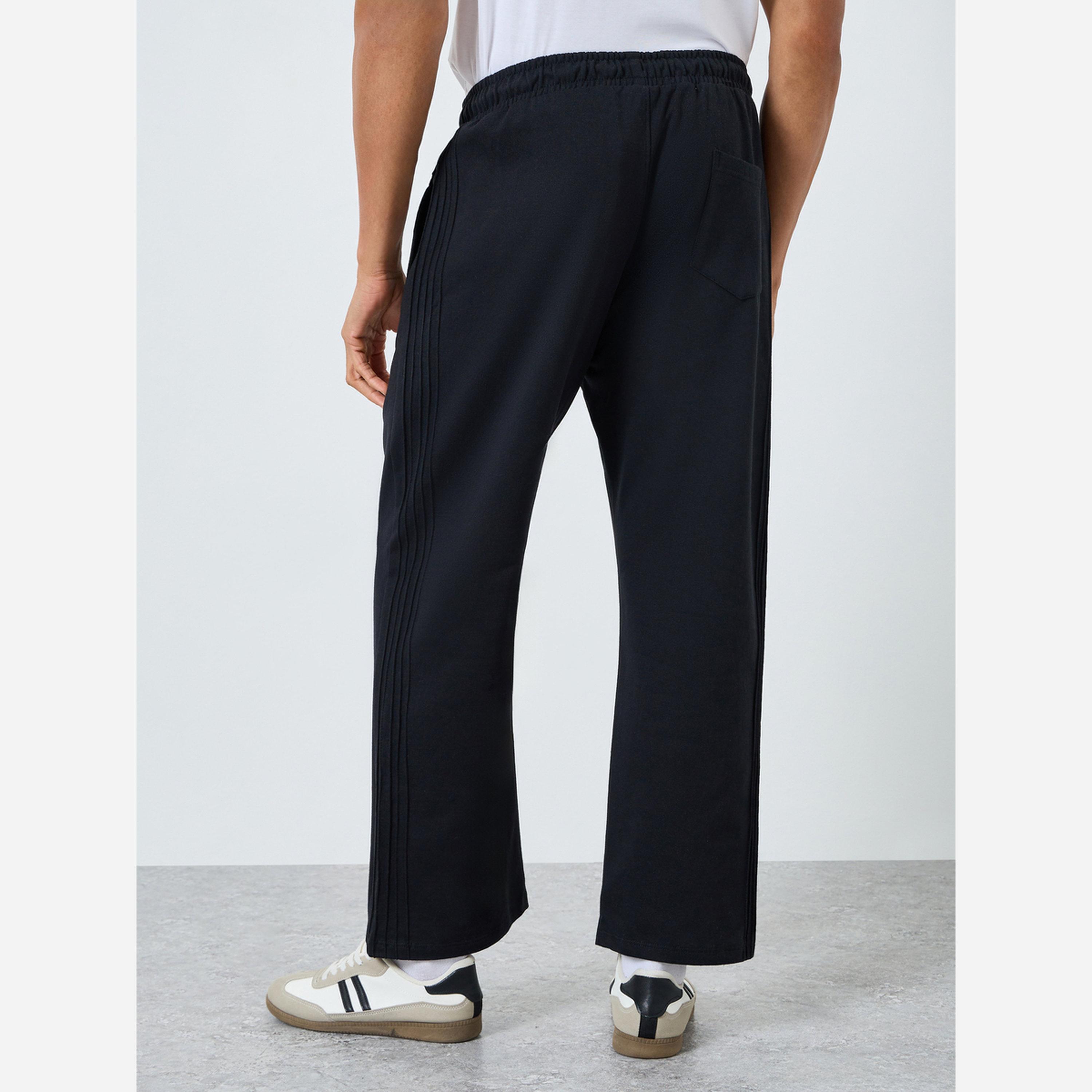 ستايلي - بنطال رياضي رجالي لون أسود مقاس واسع صوف-men-clothing-bottoms-joggers-image-3