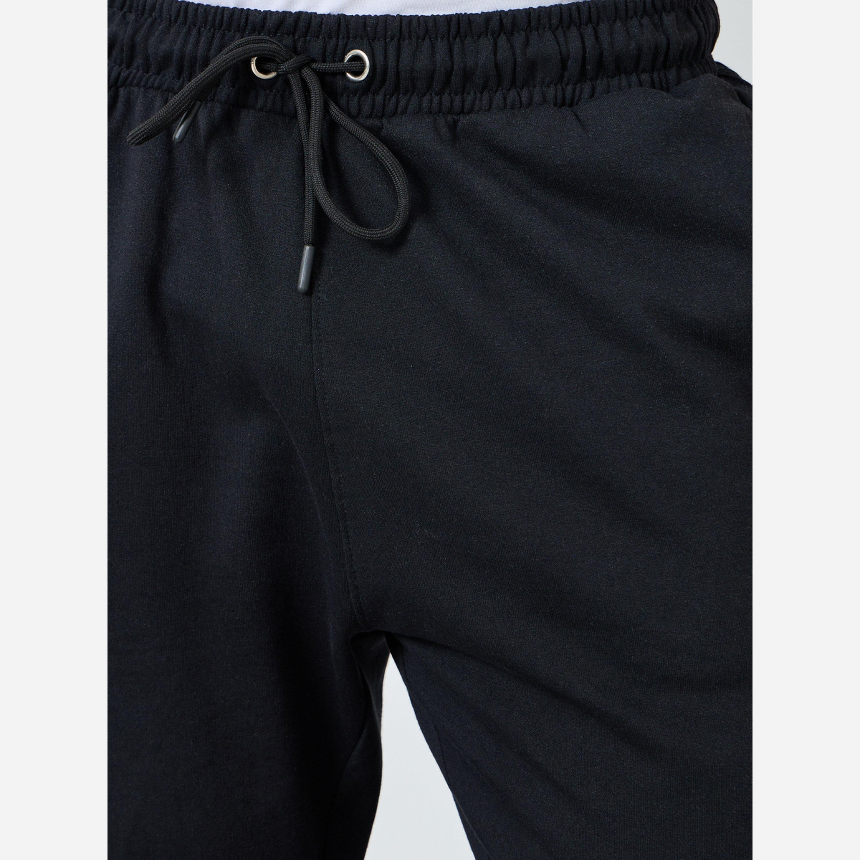Styli Men Black Oversized Fleece Joggers-men-clothing-bottoms-joggers-image-4