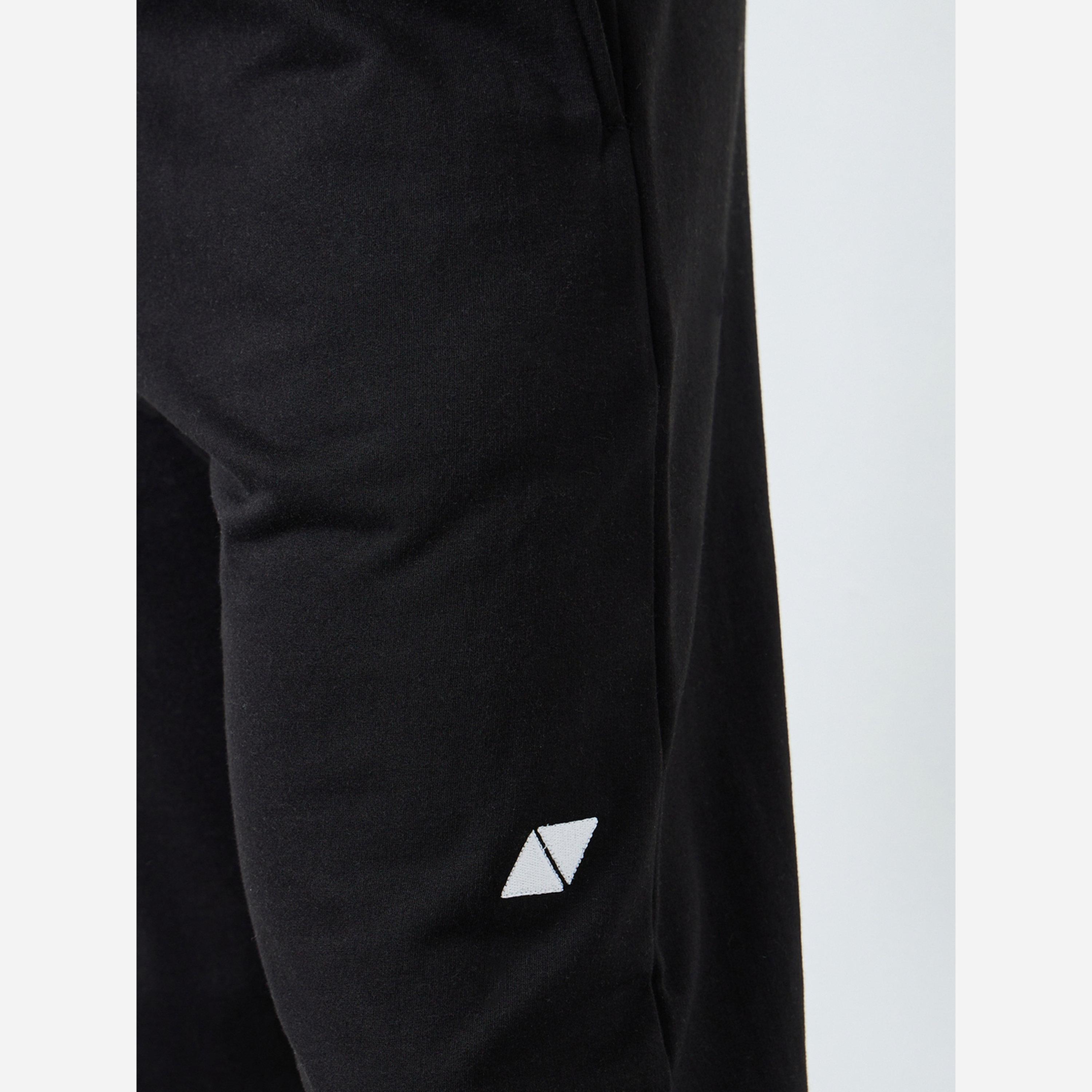 Styli Men Black Embroidered Fleece Joggers-men-clothing-bottoms-joggers-image-4