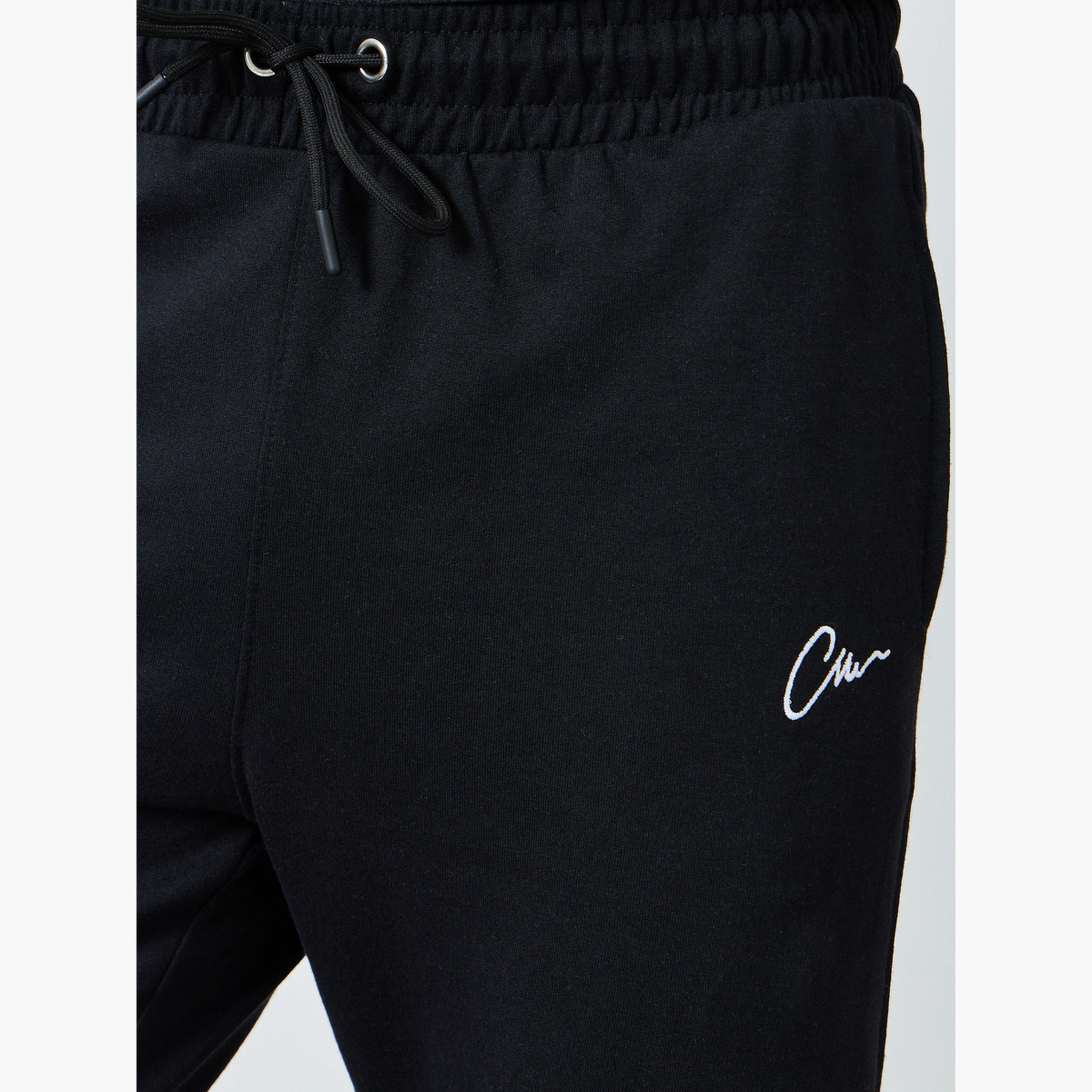 Styli Men Black Embroidered Slim Fit Joggers-men-clothing-bottoms-joggers-image-3