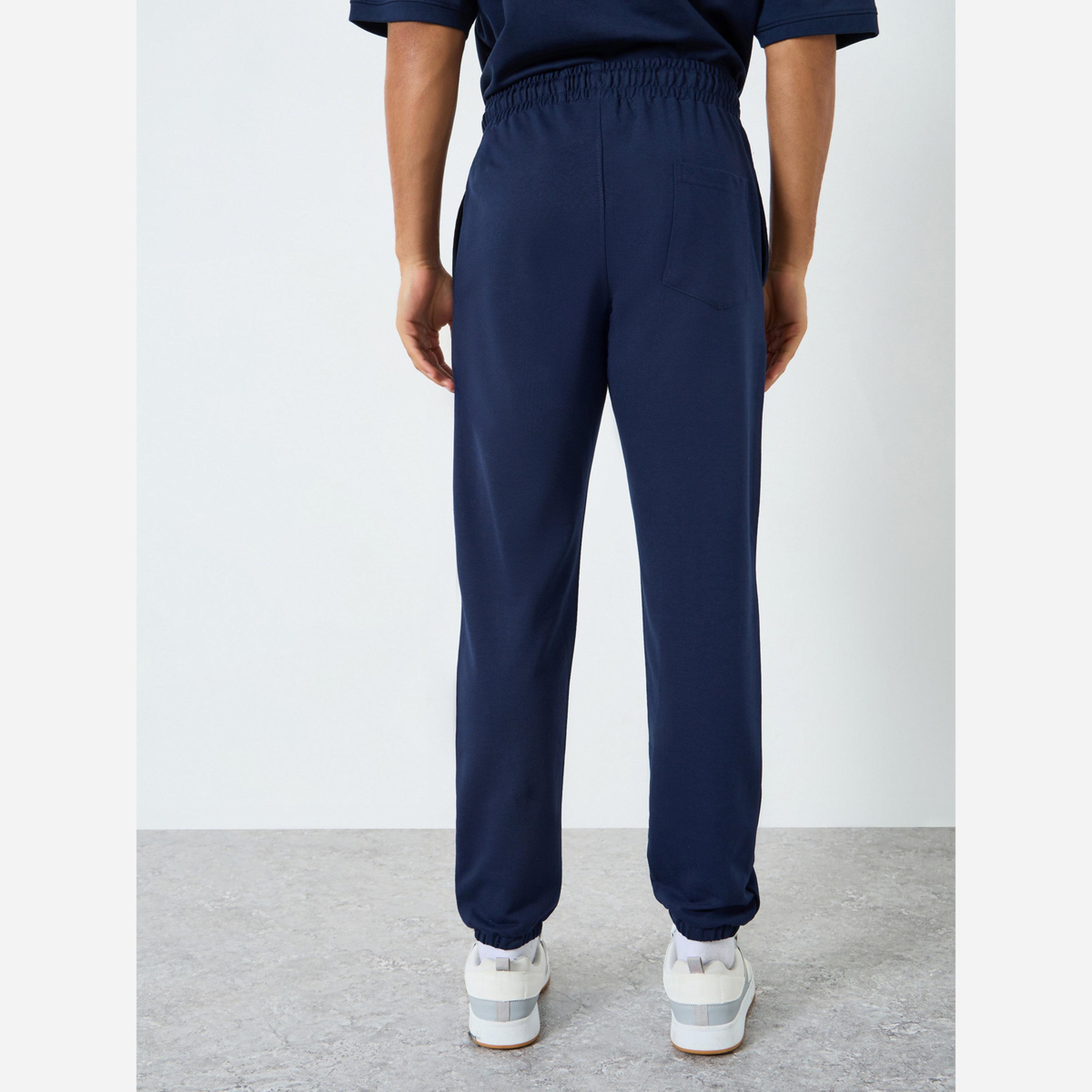 Styli Men Navy Blue Slim Fit Joggers-men-clothing-bottoms-joggers-image-3