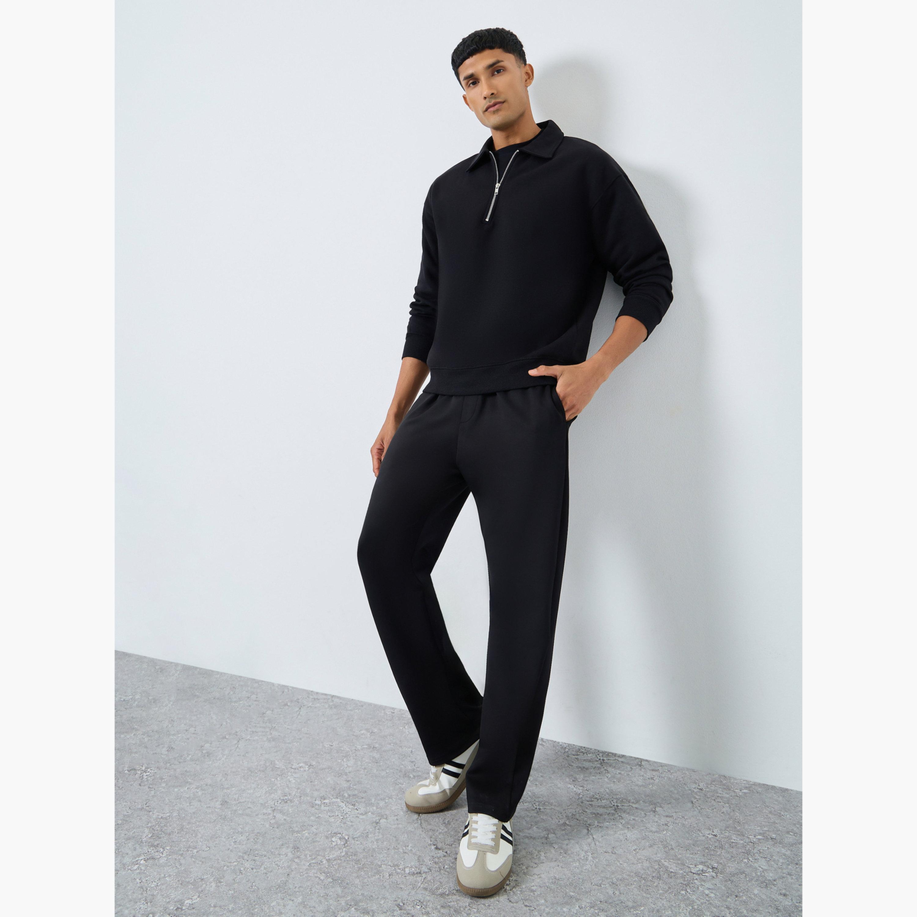 بنطال جوغر أسود برباط للرجال-men-clothing-bottoms-joggers-image-2