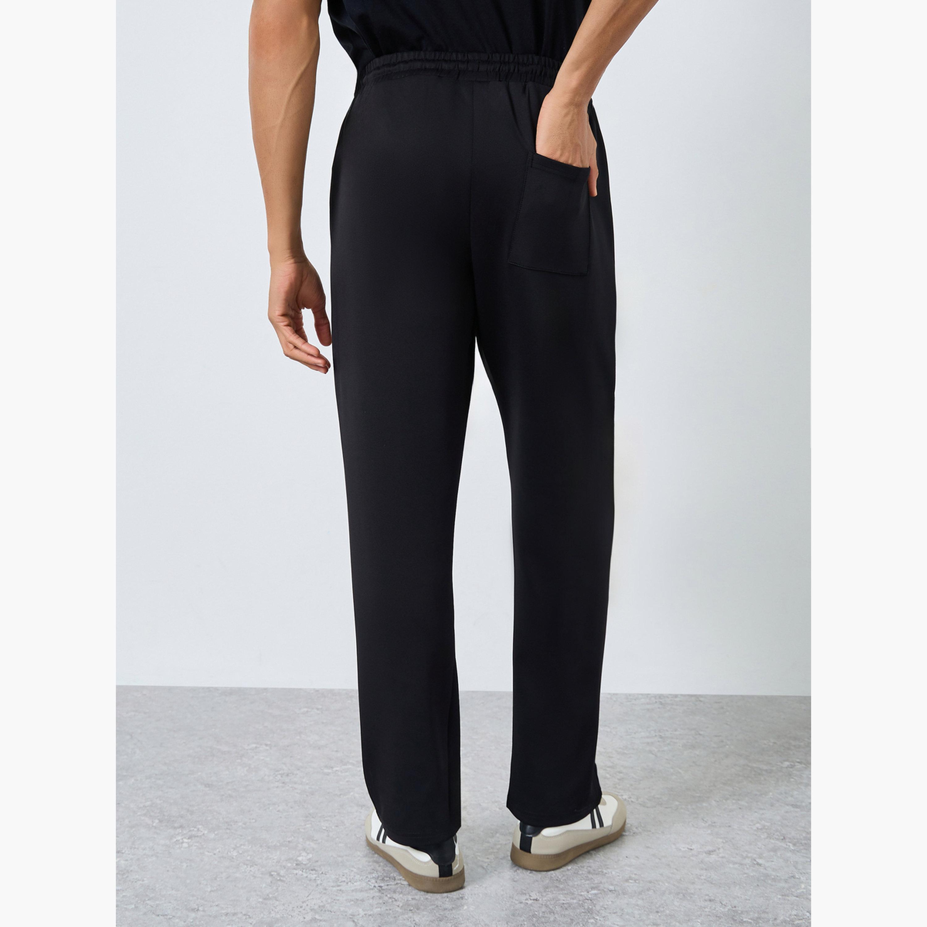 Styli Men Black Drawstring Joggers-men-clothing-bottoms-joggers-image-4