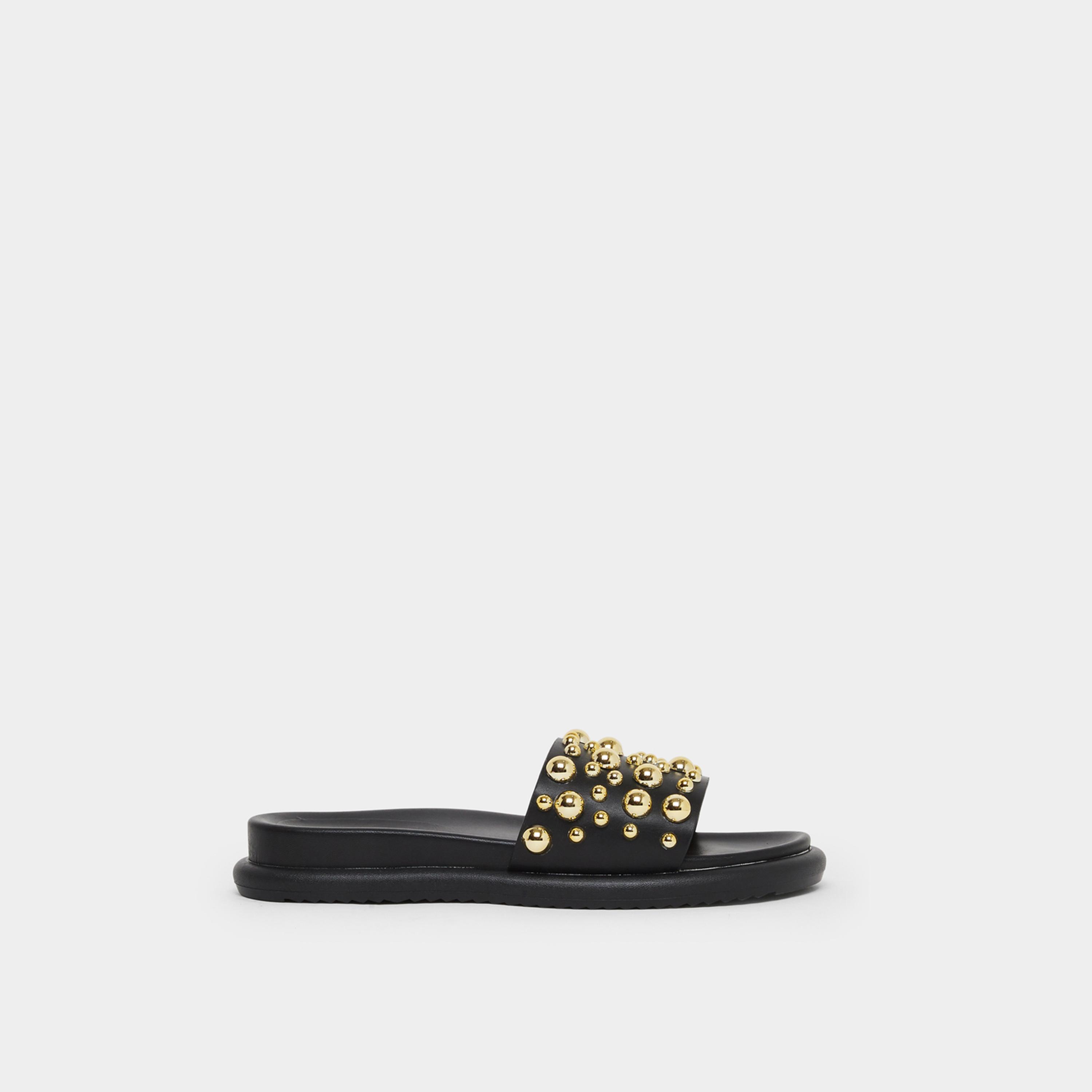 ستايلي - شبشب نسائي أسود مرصع بالمسامير-women-shoes-flats-slides-image-3