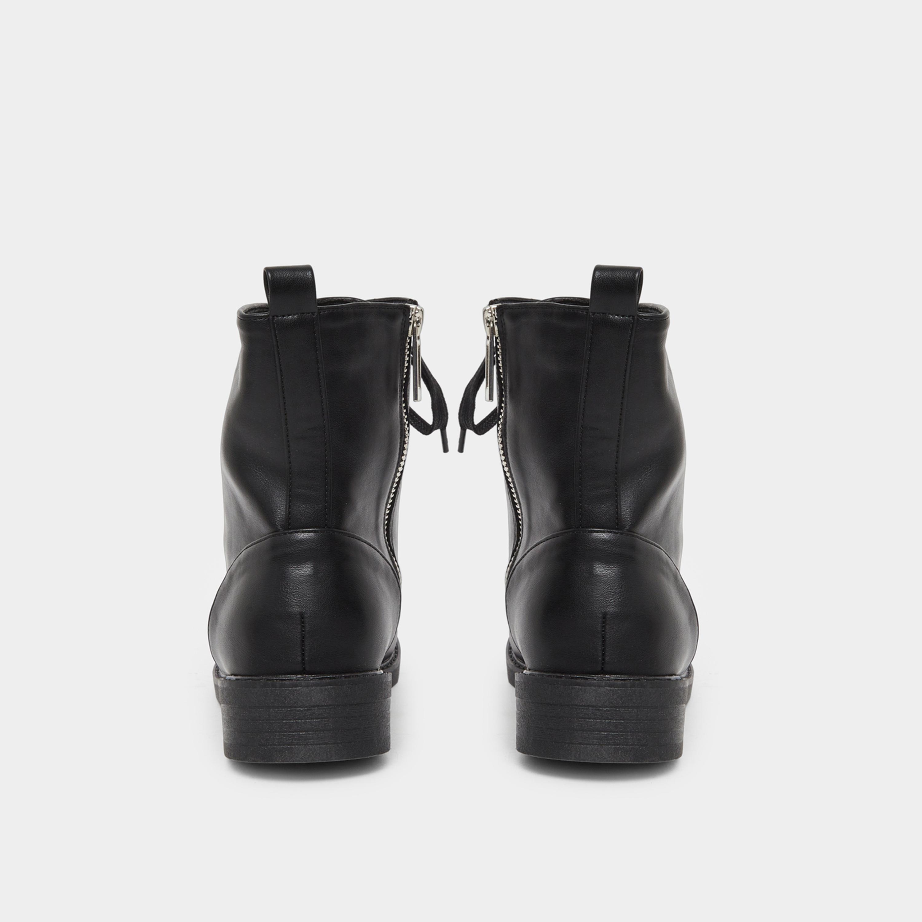 ستايلي - حذاء نسائي أسود برباط حتى الكاحل وسحاب نصف-women-shoes-boots-image-6
