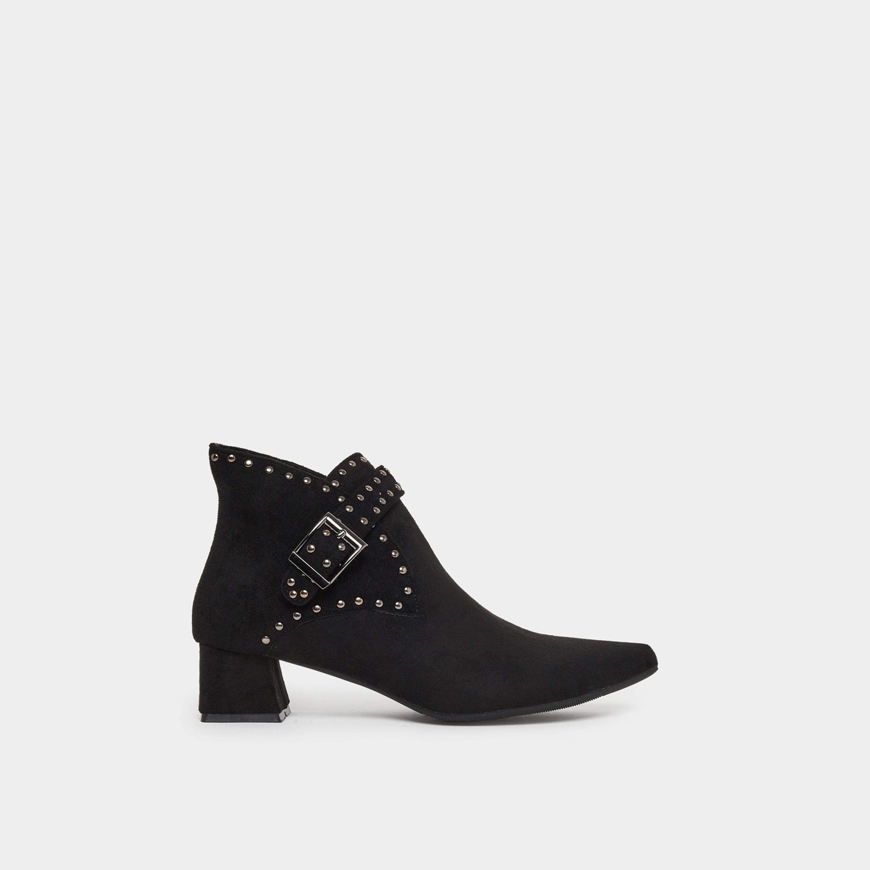 ستايلي - حذاء أسود مرصع بالمسامير يصل إلى الكاحل للنساء-women-shoes-boots-image-3