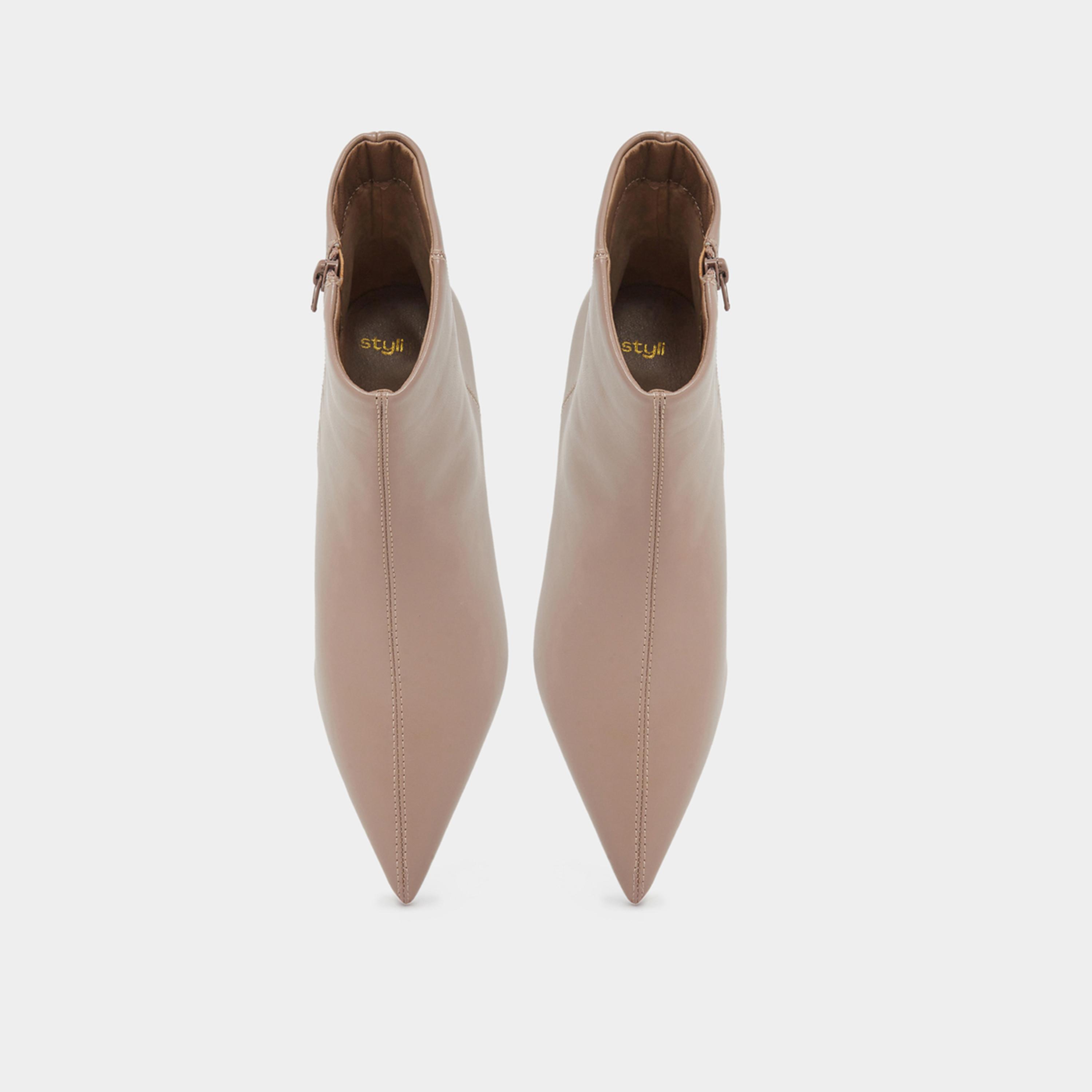 Styli Women Nude Pointed Toe Ankle Boots-women-shoes-boots-image-6