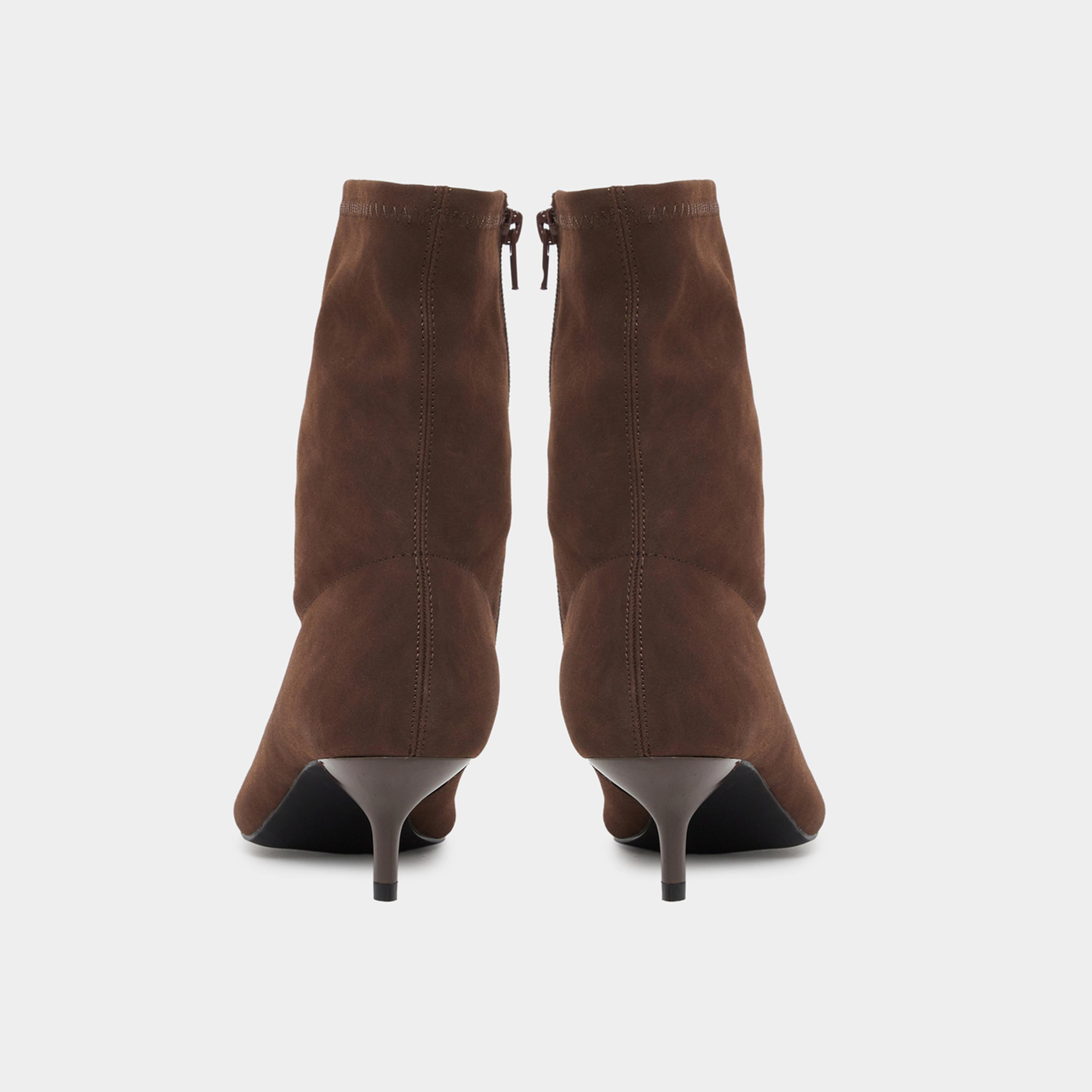 Styli Women Brown Suede Look Ankle Boots-women-shoes-boots-image-6