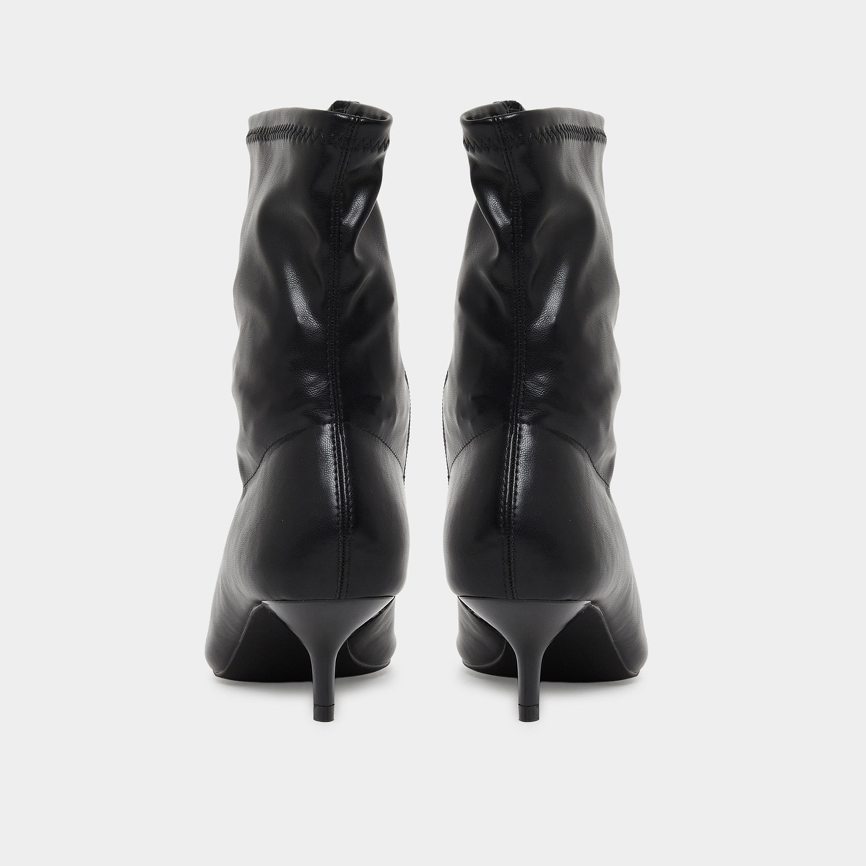 Styli Women Black Kitten Heel Ankle Boots-women-shoes-boots-image-5
