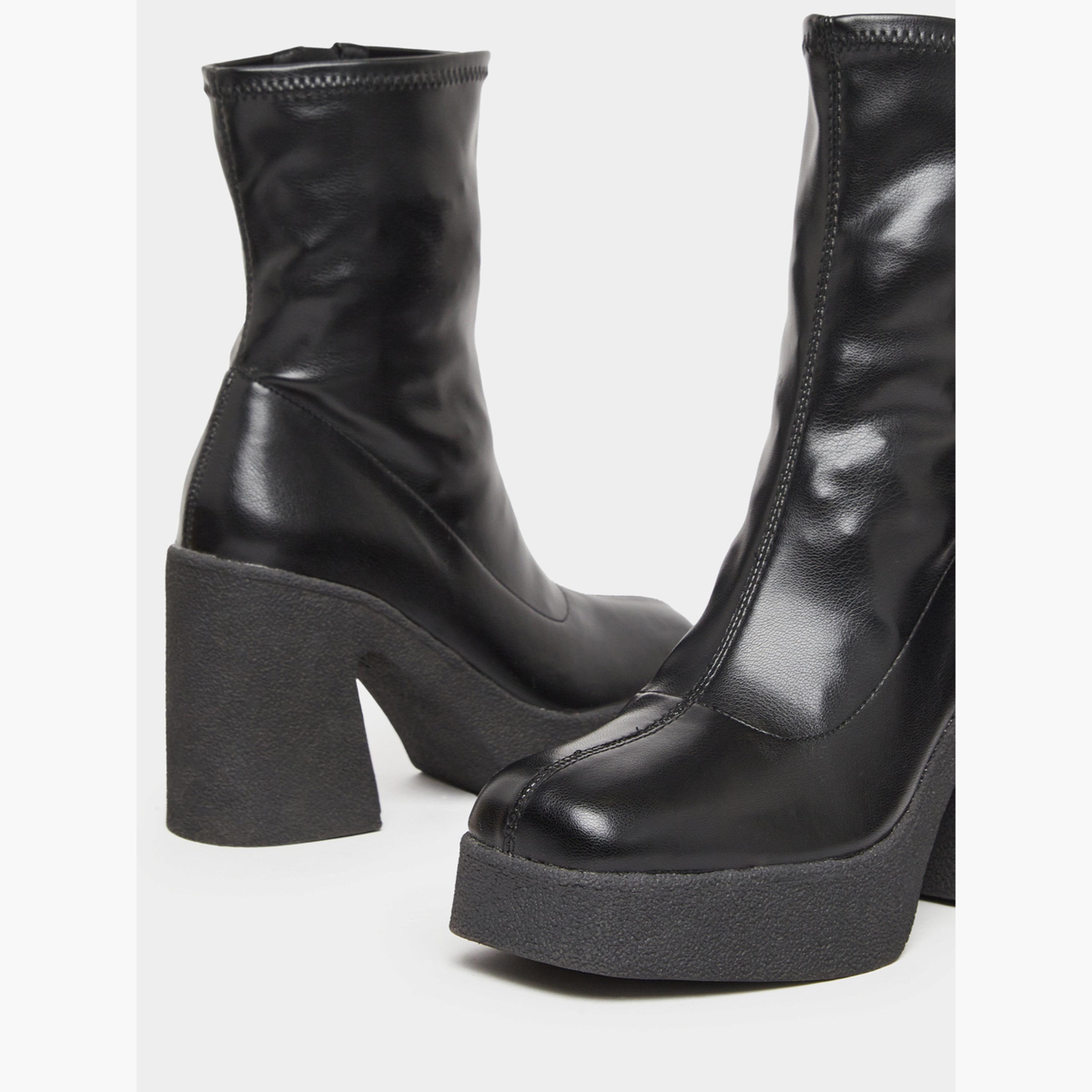 Styli Mid Calf Platform Heel Boots-women-shoes-boots-image-4