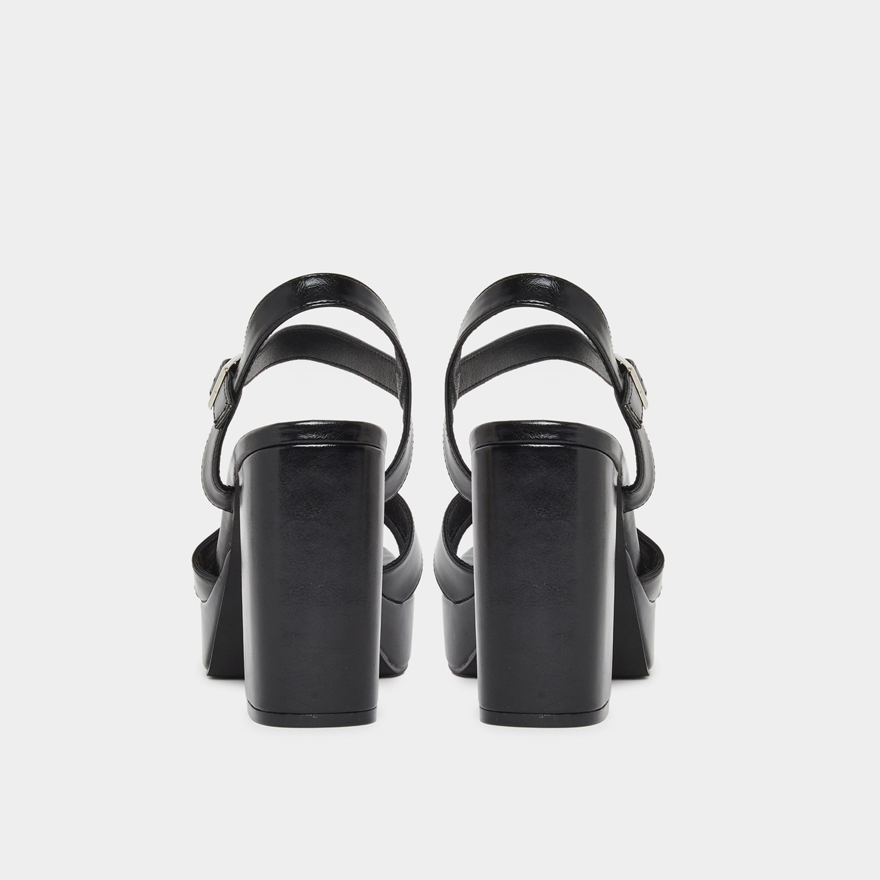 ستايلي - صندل بكعب عريض وحزام متقاطع مع إبزيم للنساء-women-shoes-sandals-heeled-image-5
