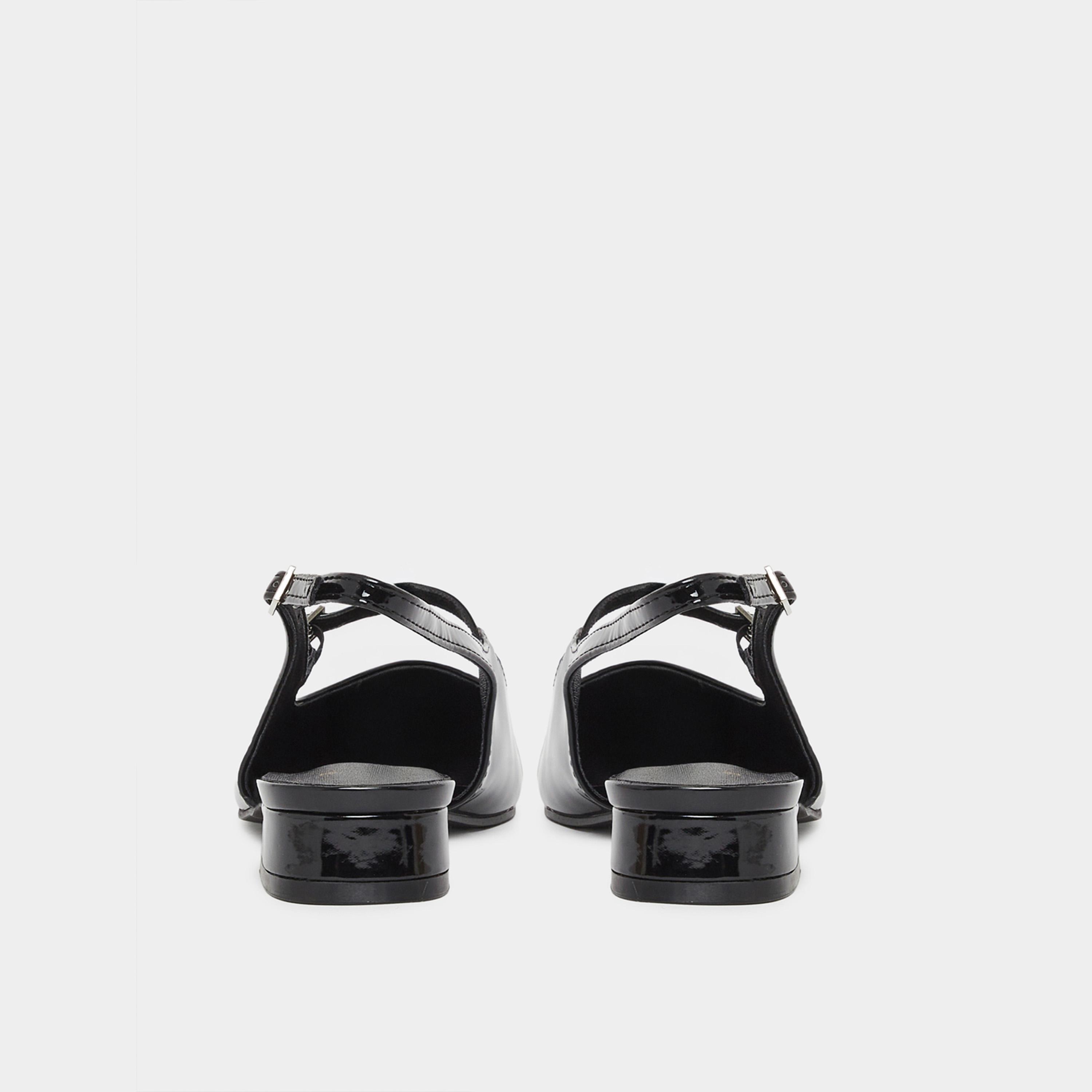 ستايلي - حذاء ماري جين نسائي أسود لامع بكعب مفتوح من الخلف-women-shoes-sandals-flats-image-5