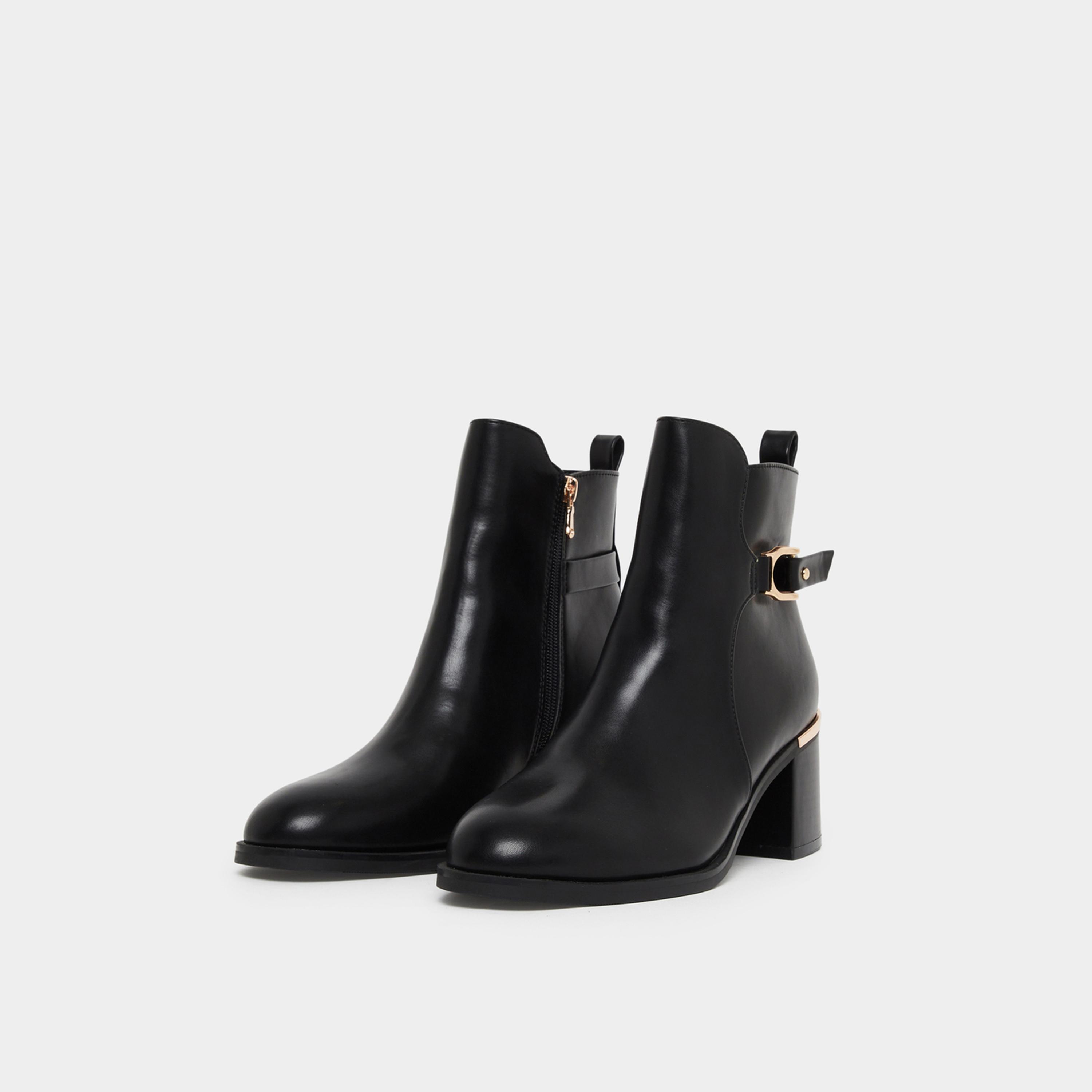 ستايلي - حذاء بكعب أسود يصل إلى الكاحل للنساء-women-shoes-sandals-heeled-image-1