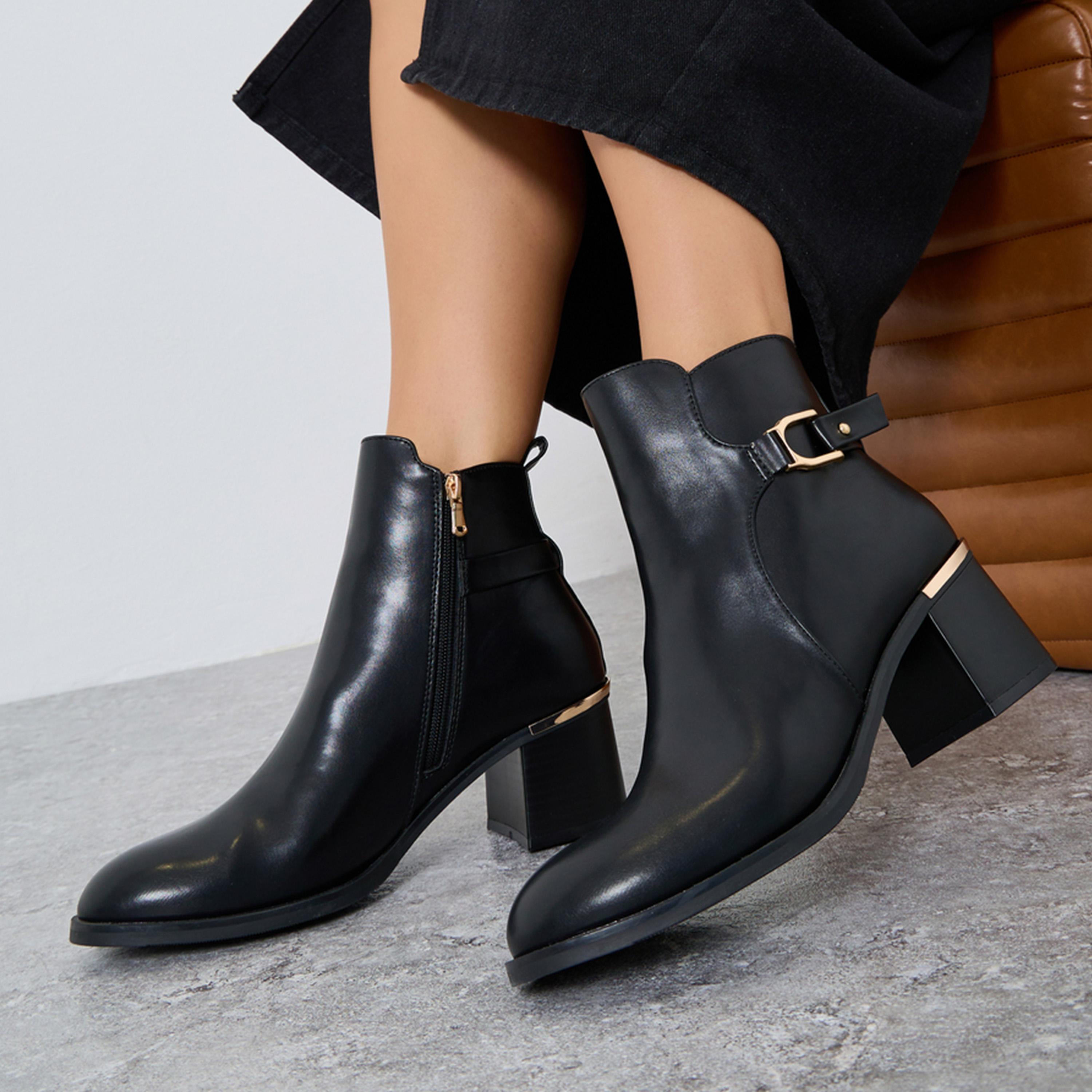 ستايلي - حذاء بكعب أسود يصل إلى الكاحل للنساء-women-shoes-sandals-heeled-image-2