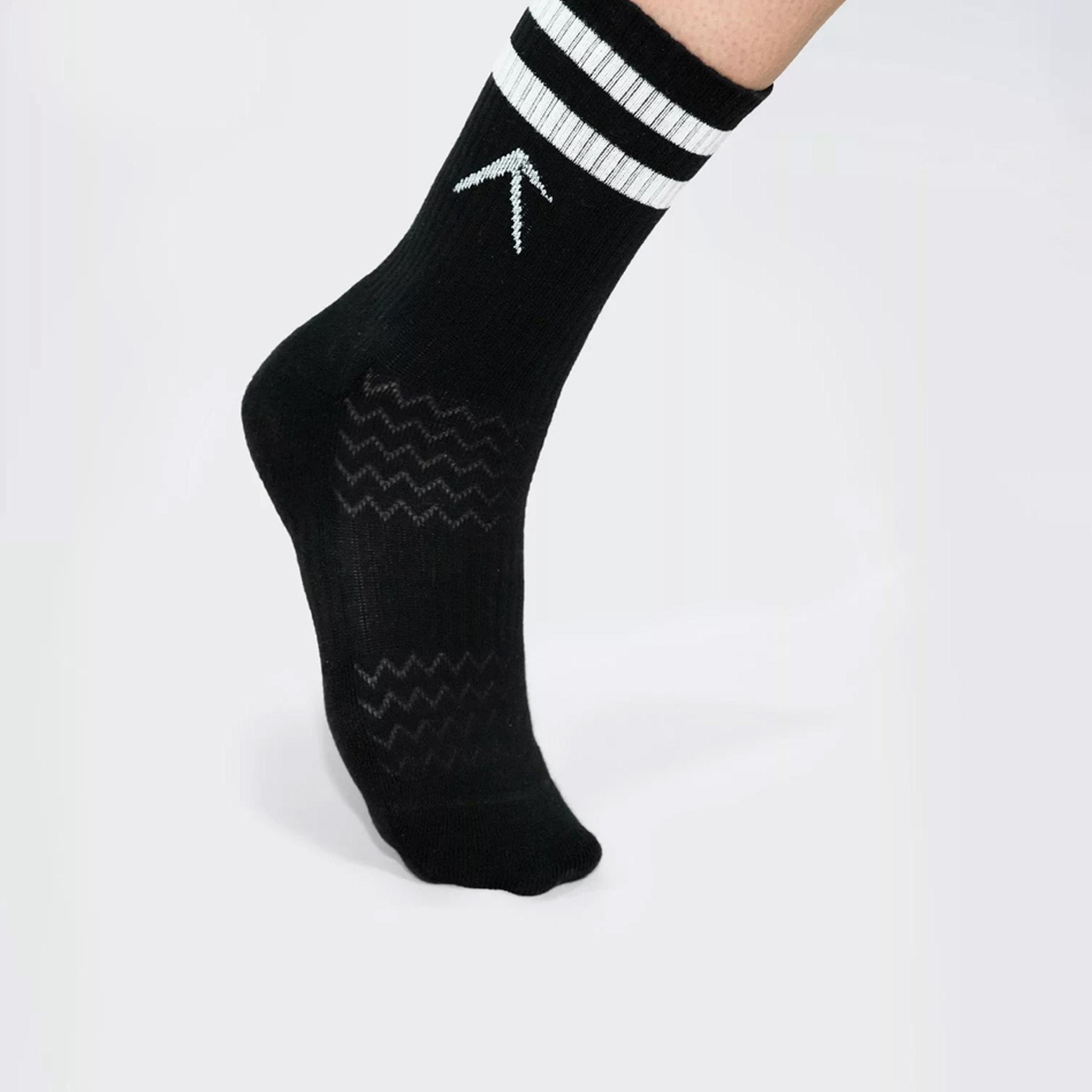 ويزارد × ستايلي - جوارب قطنية مخططة بطول الكاحل لون أسود - 3 قطع-women-socksandstockings-image-5