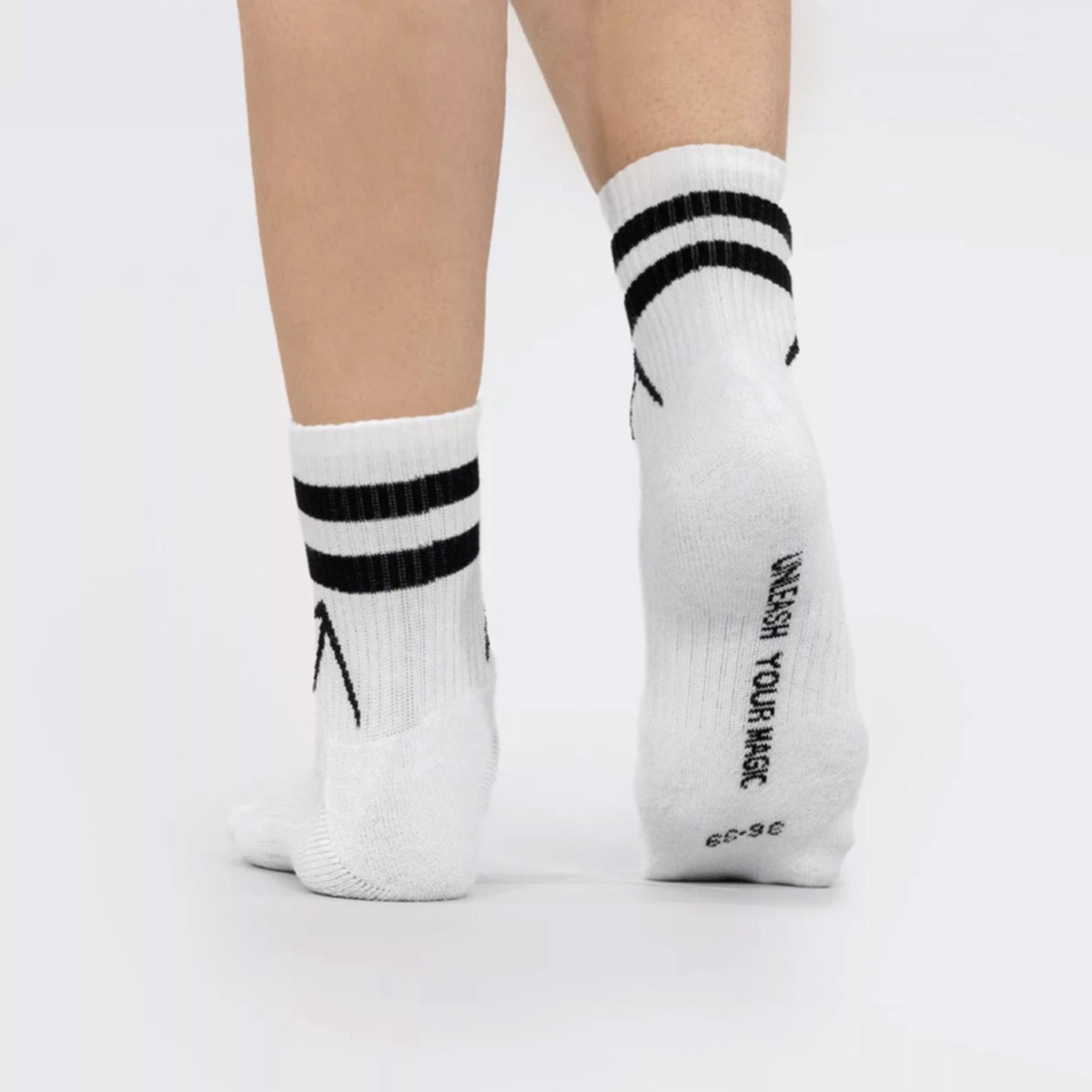 ويزارد × ستايلي - 3 جوارب قطنية قصيرة بخطوط بيضاء - 3 قطع-women-socksandstockings-image-2