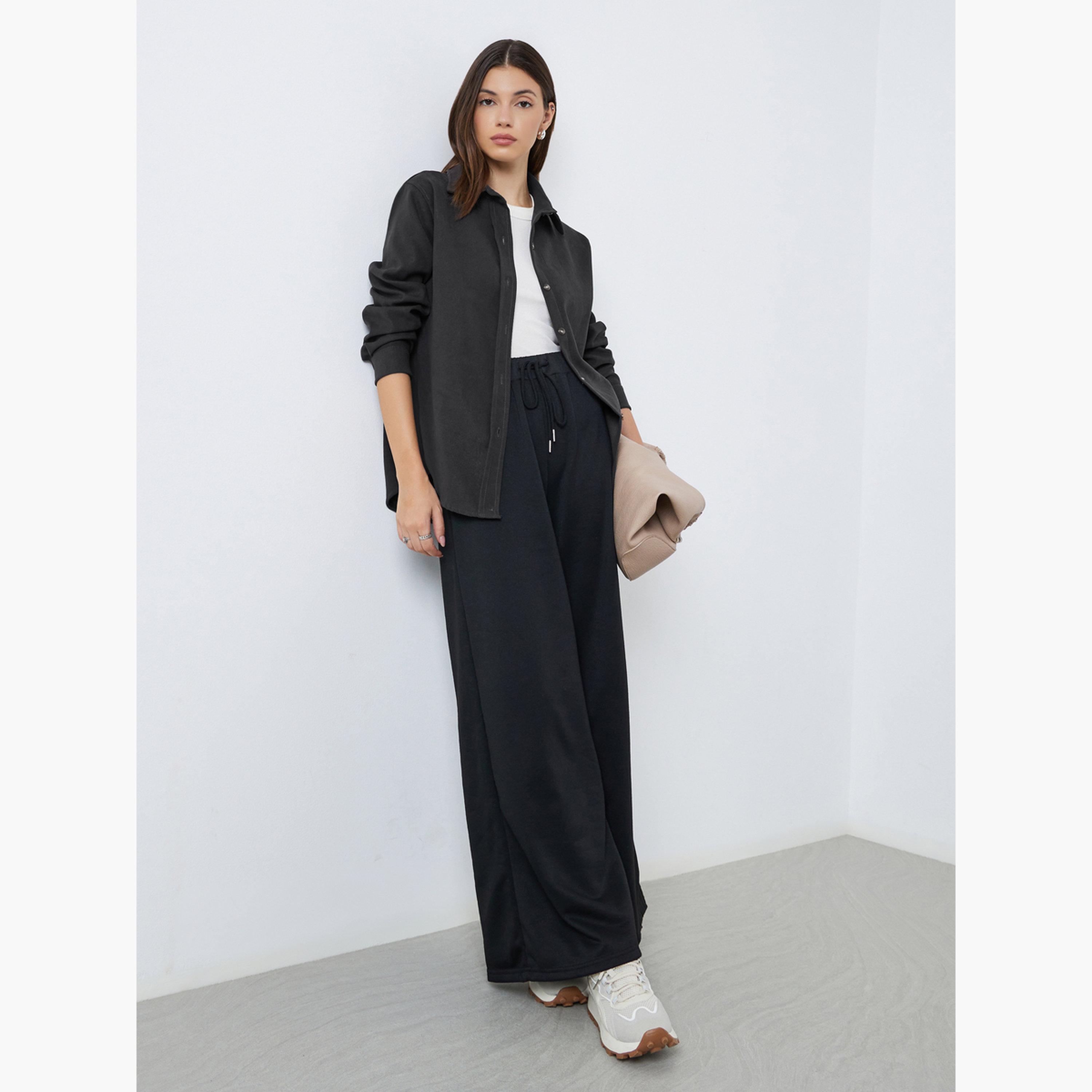 ستايلي - قميص مخملي أسود حجم كبير-women-clothing-shirtsandblouses-shirts-image-2