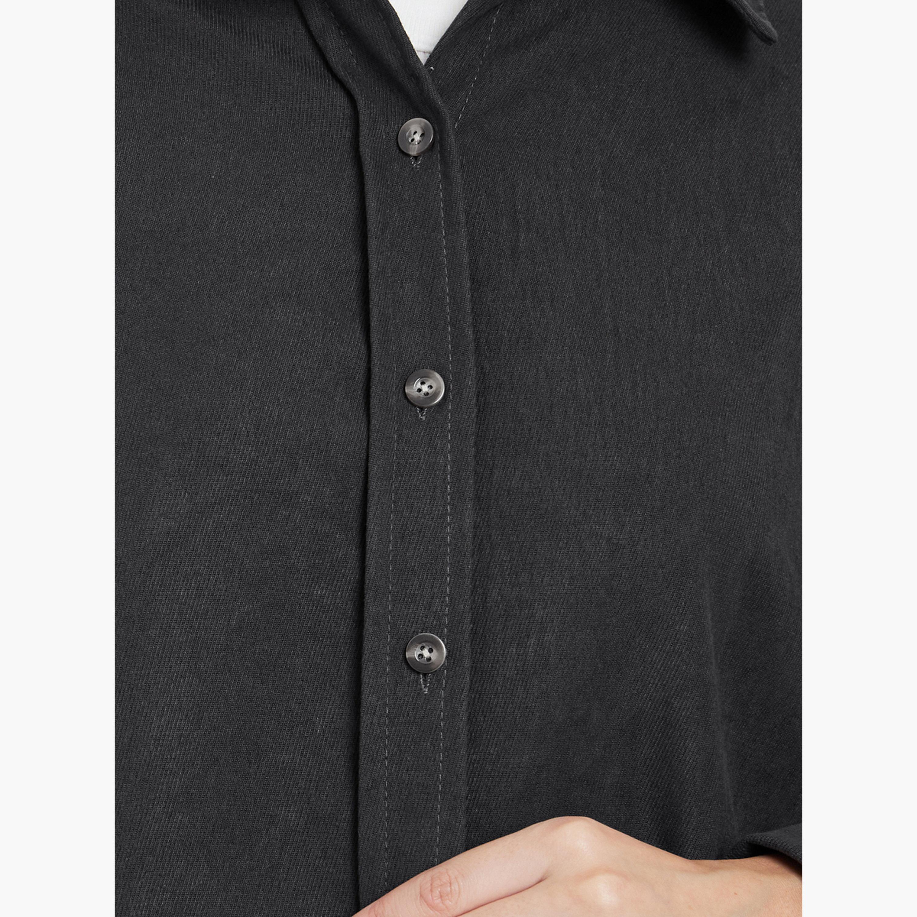 ستايلي - قميص مخملي أسود حجم كبير-women-clothing-shirtsandblouses-shirts-image-4