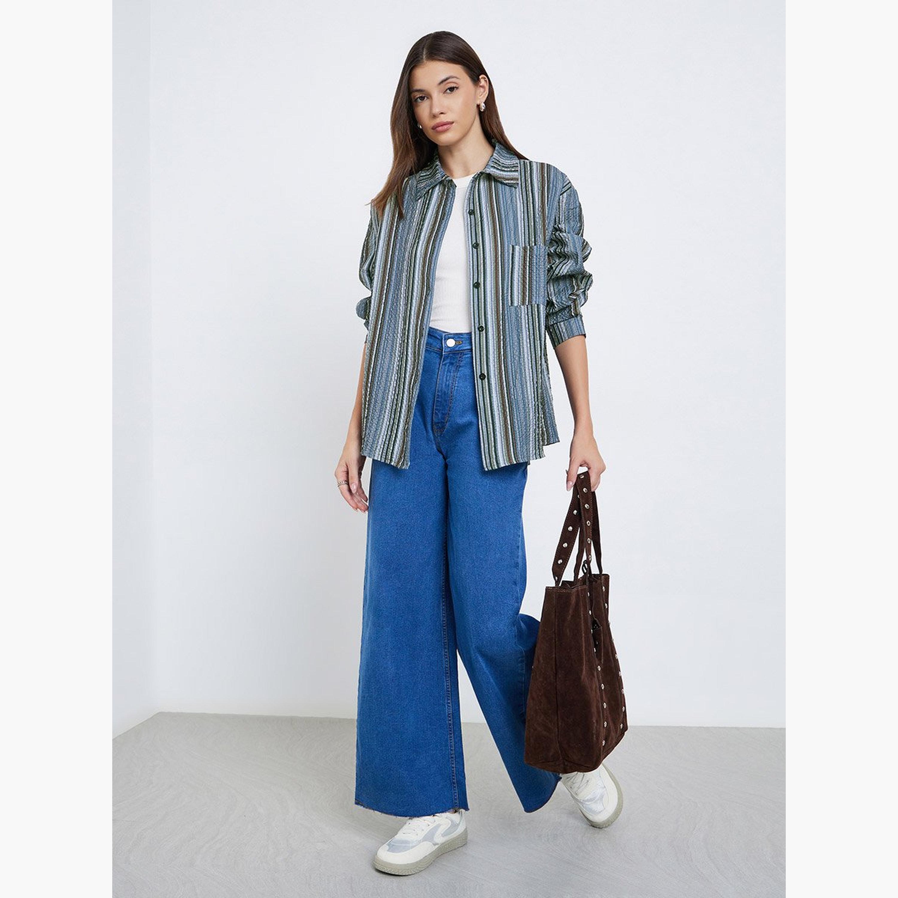 Styli Multi Stripe Textured Shirt-women-clothing-shirtsandblouses-shirts-image-2