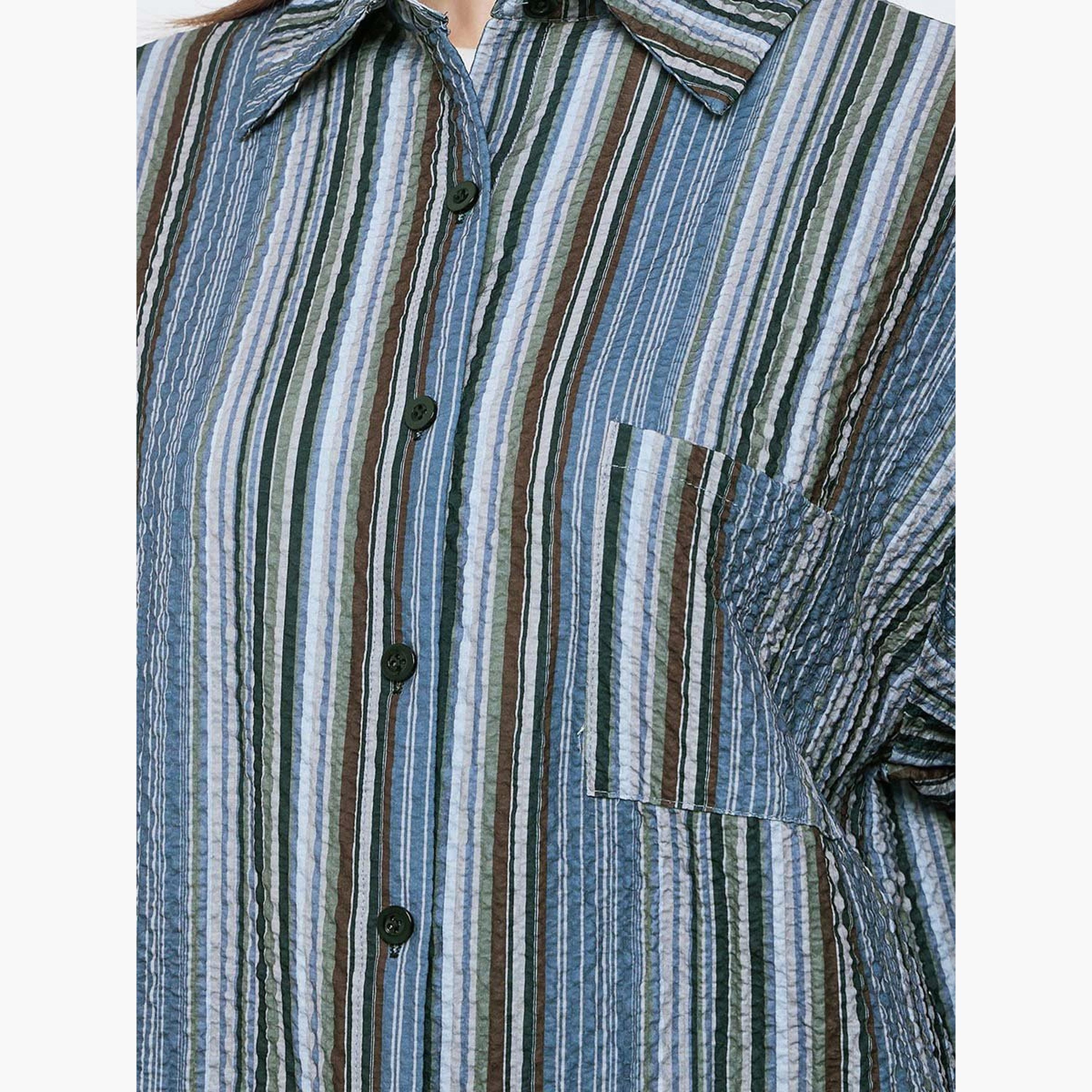 Styli Multi Stripe Textured Shirt-women-clothing-shirtsandblouses-shirts-image-4