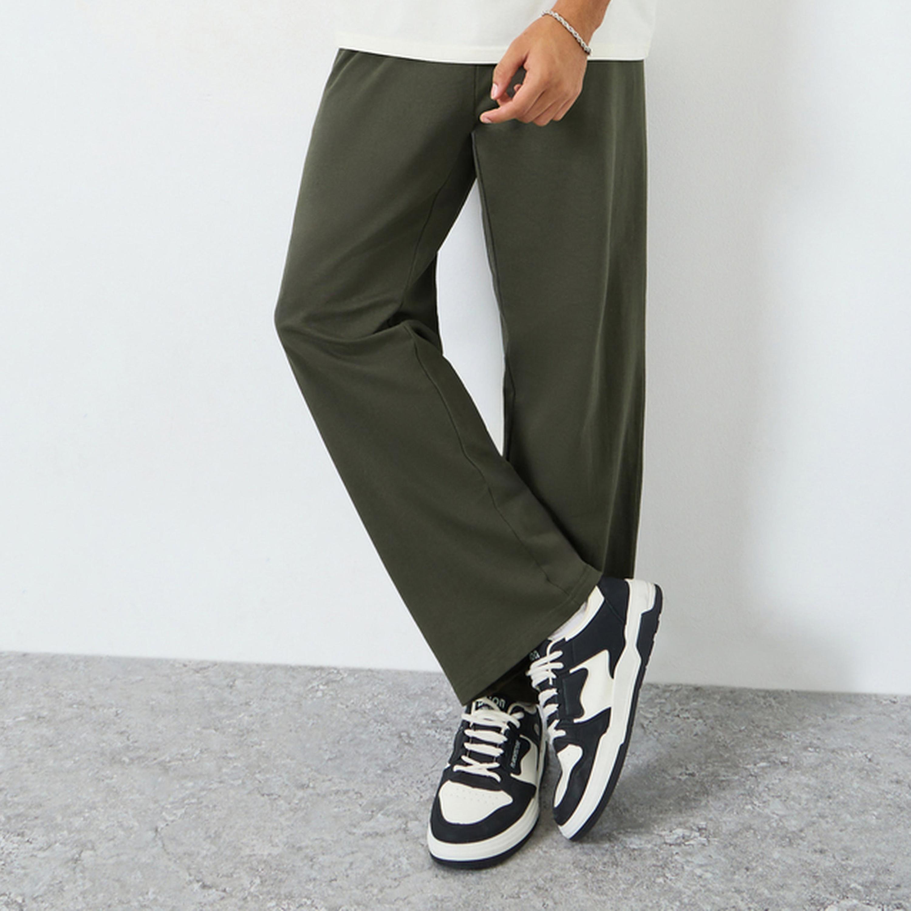 Styli Men Olive Green Relaxed Fit Joggers-men-clothing-bottoms-joggers-image-1
