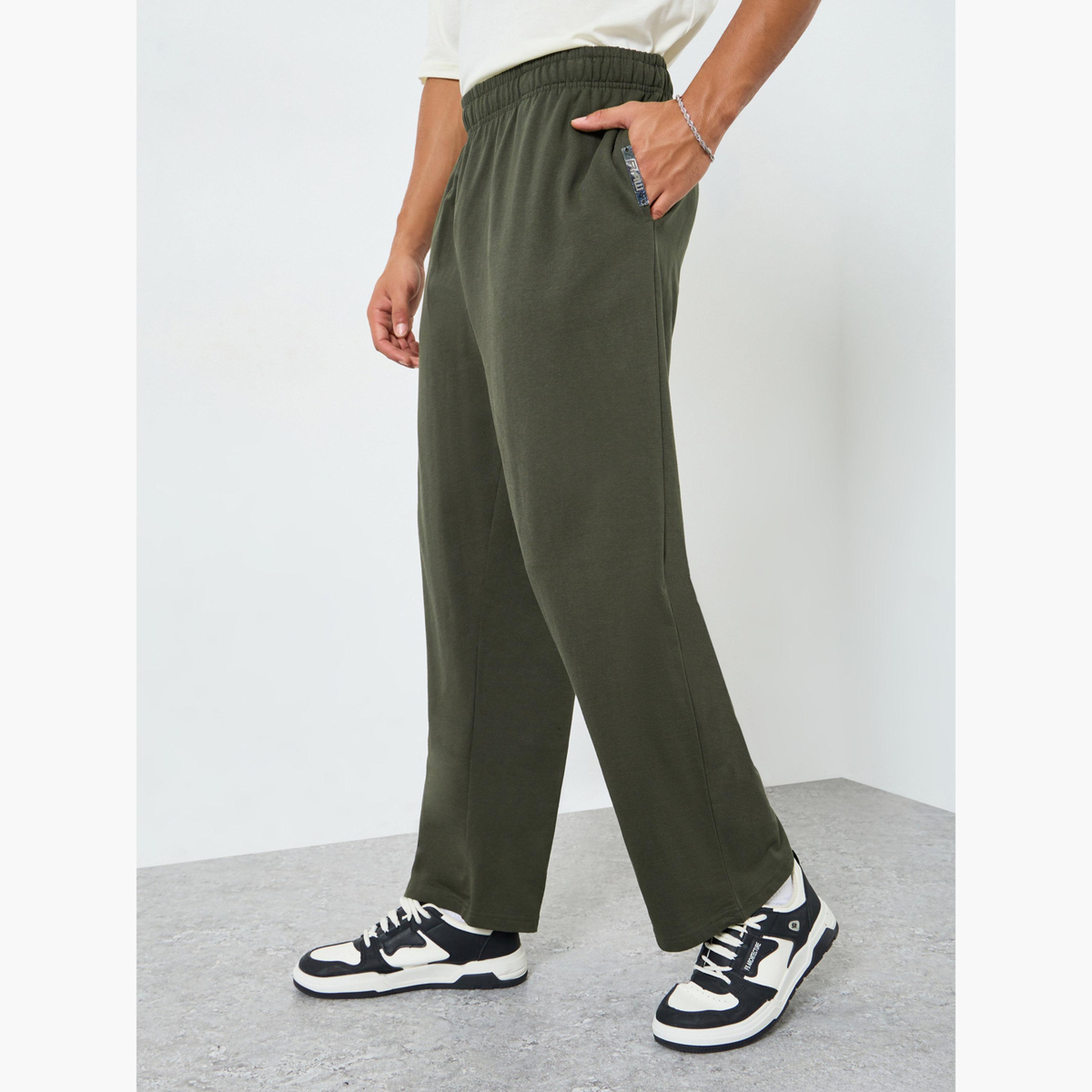 Styli Men Olive Green Relaxed Fit Joggers-men-clothing-bottoms-joggers-image-2