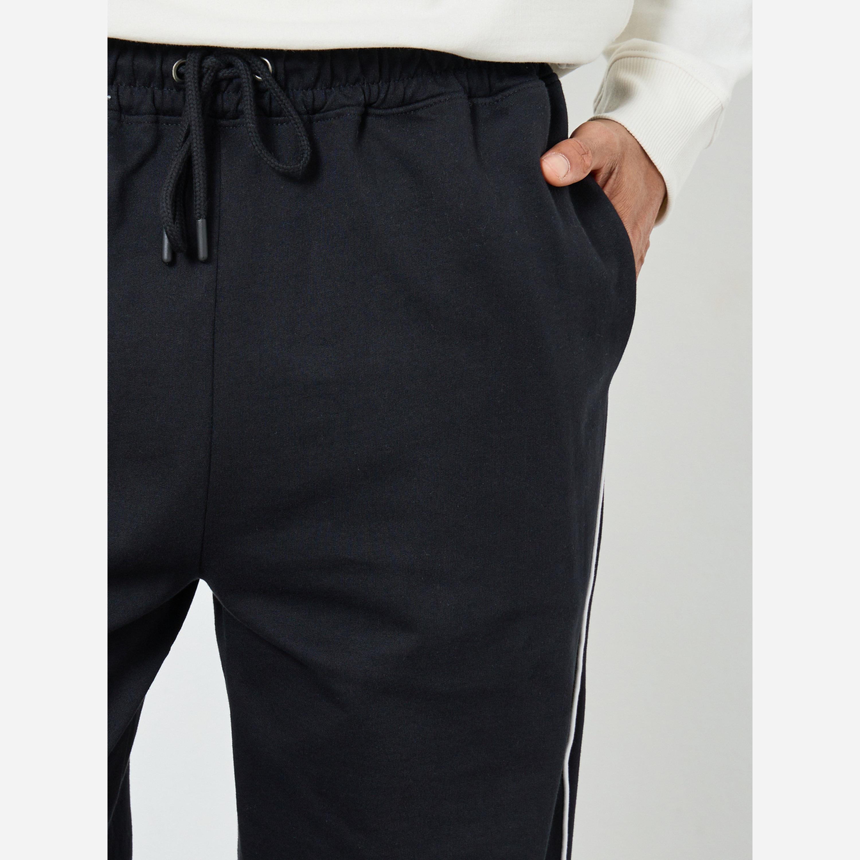 Styli Men Oversized Piping Interlock Open Hem Terry Joggers-men-clothing-bottoms-joggers-image-4