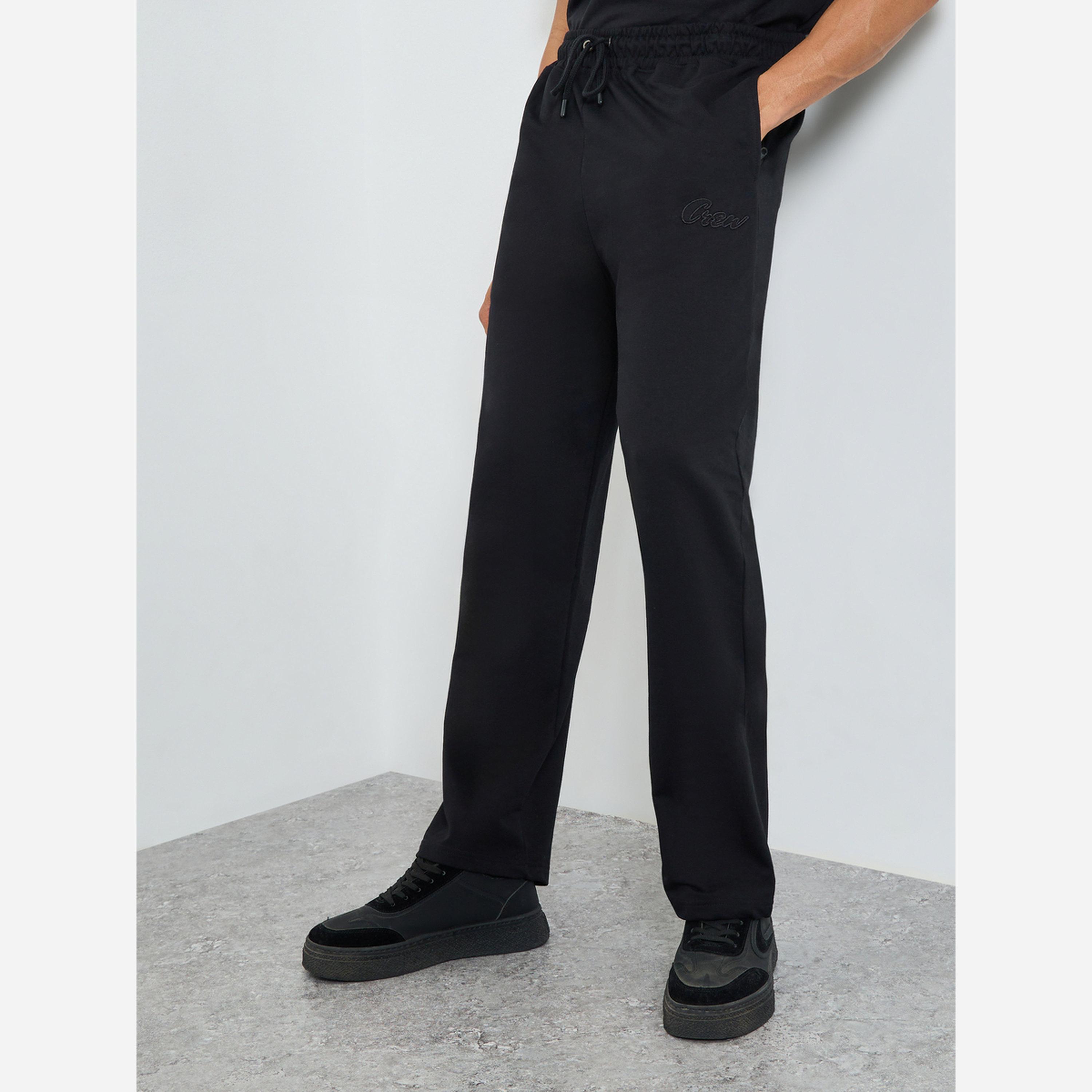 Styli Men Black Relaxed Fit Terry Joggers-men-clothing-bottoms-joggers-image-1