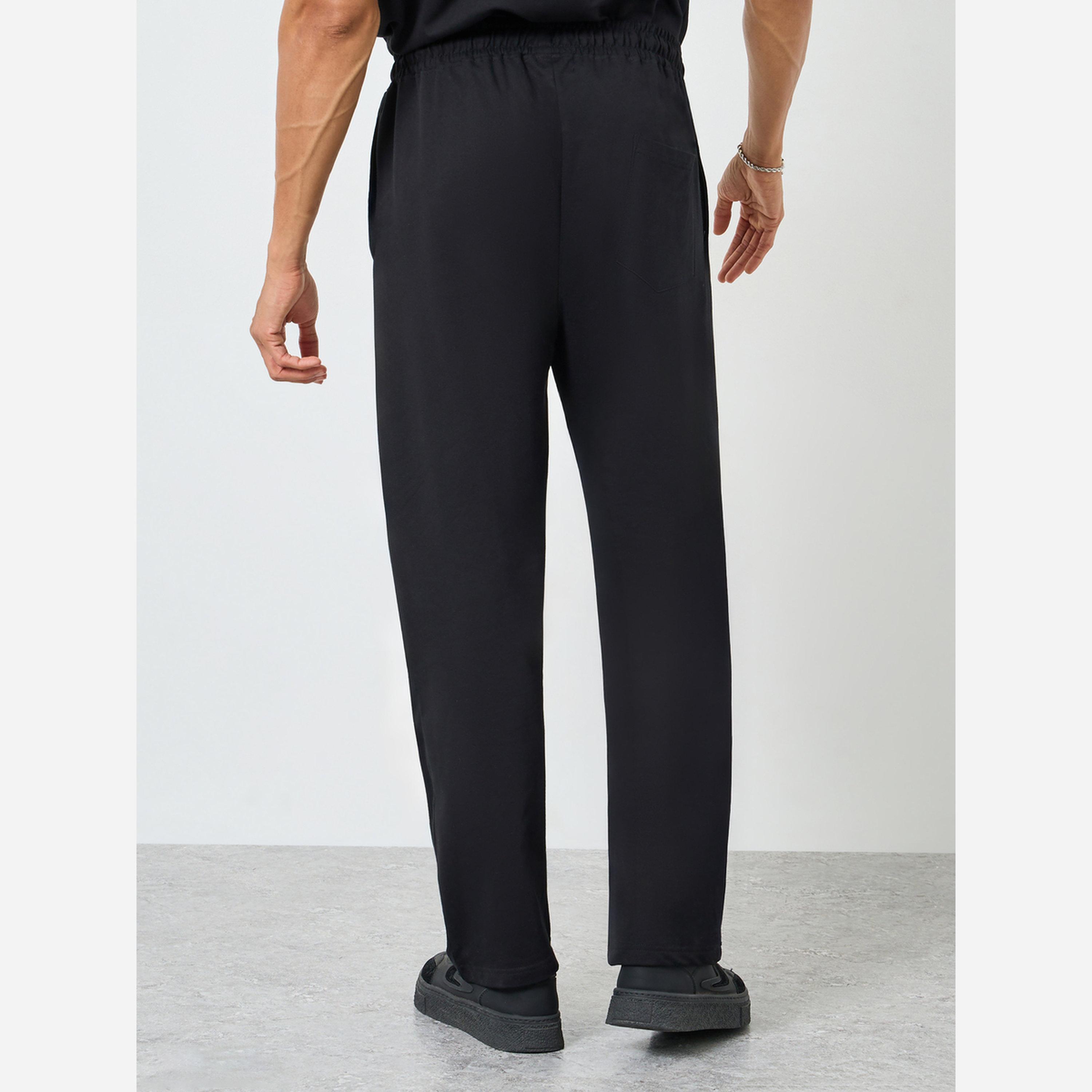 ستايلي - بنطال رياضي رجالي لون أسود قماش تيري-men-clothing-bottoms-joggers-image-3
