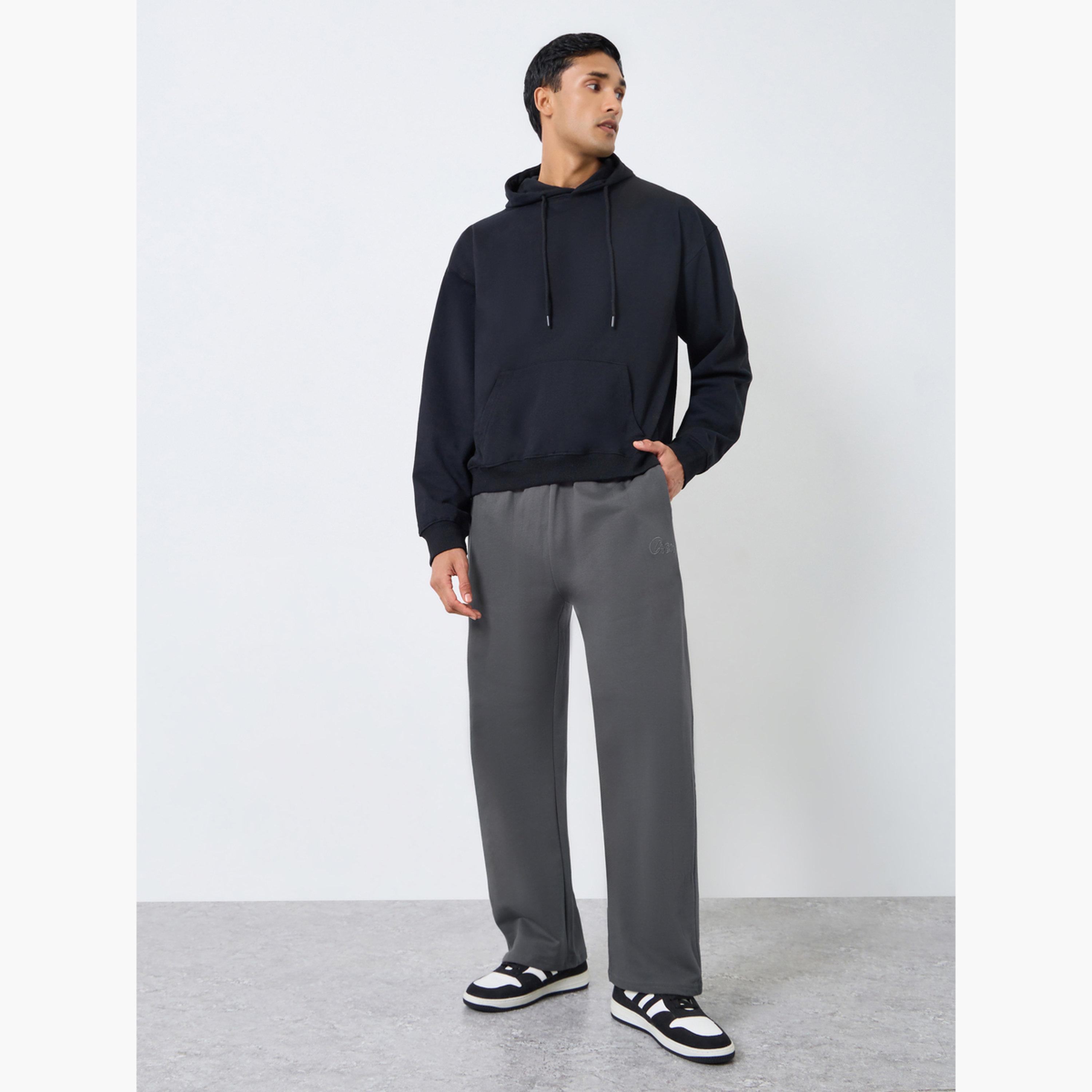 Styli Men Grey Terry Oversized Joggers-men-clothing-bottoms-joggers-image-2