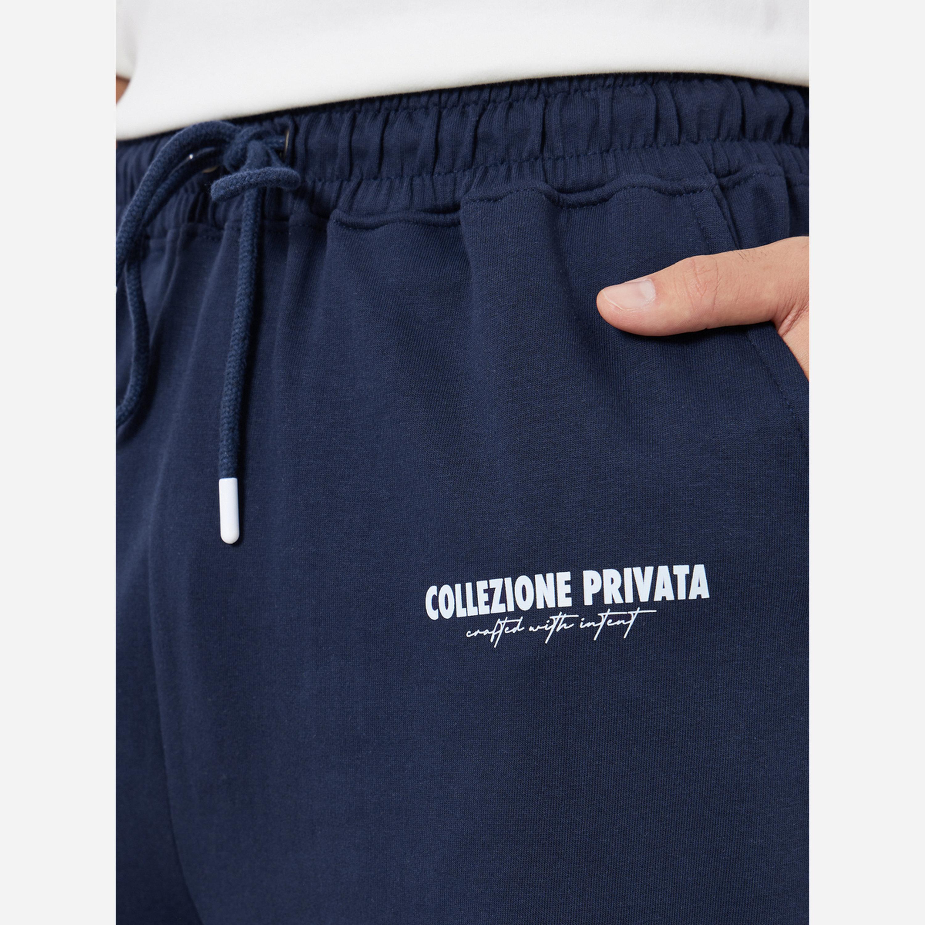 Styli Men Navy Blue Slogan Oversized Joggers-men-clothing-bottoms-joggers-image-4