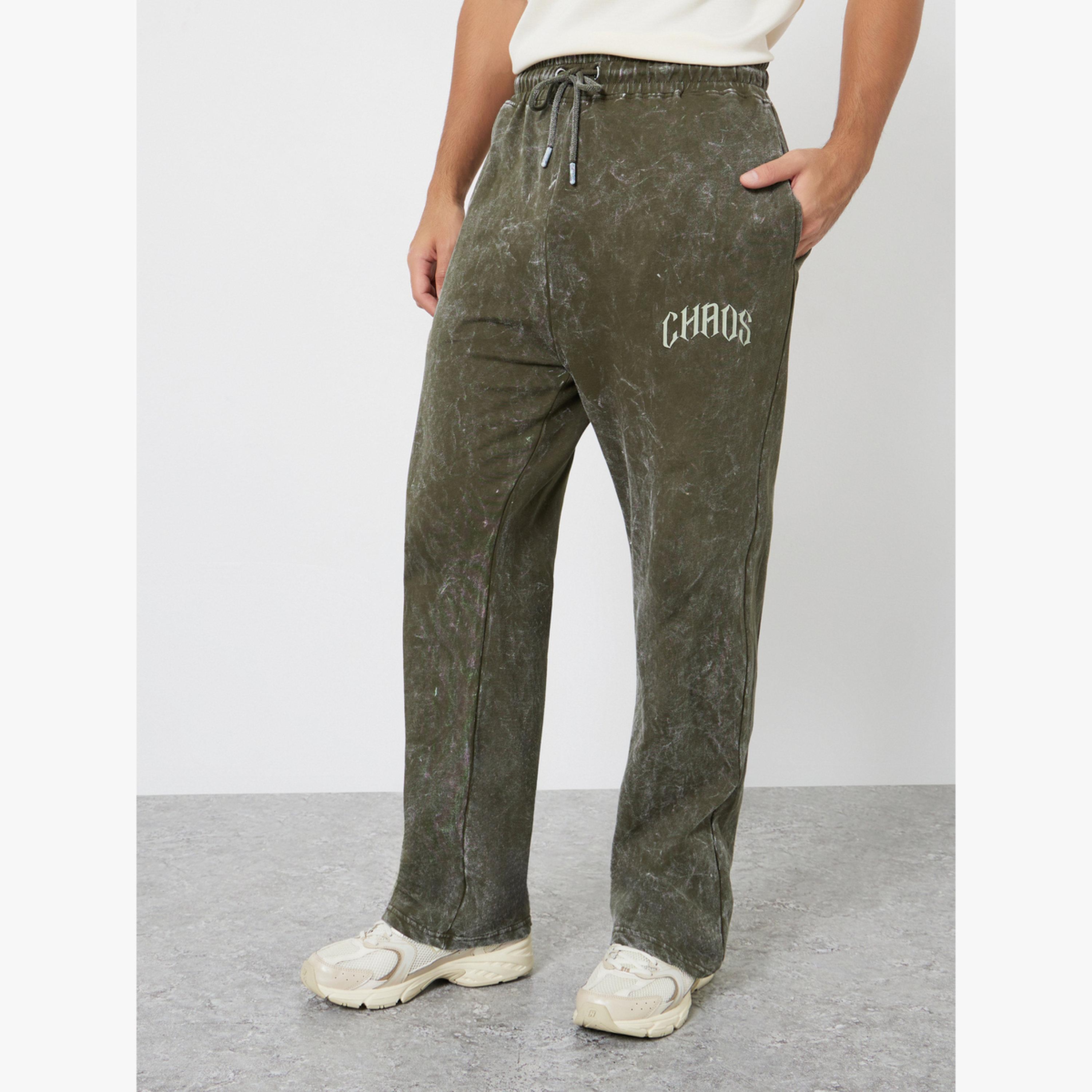 Styli Men Olive Acid Wash Oversized Joggers-men-clothing-bottoms-joggers-image-1