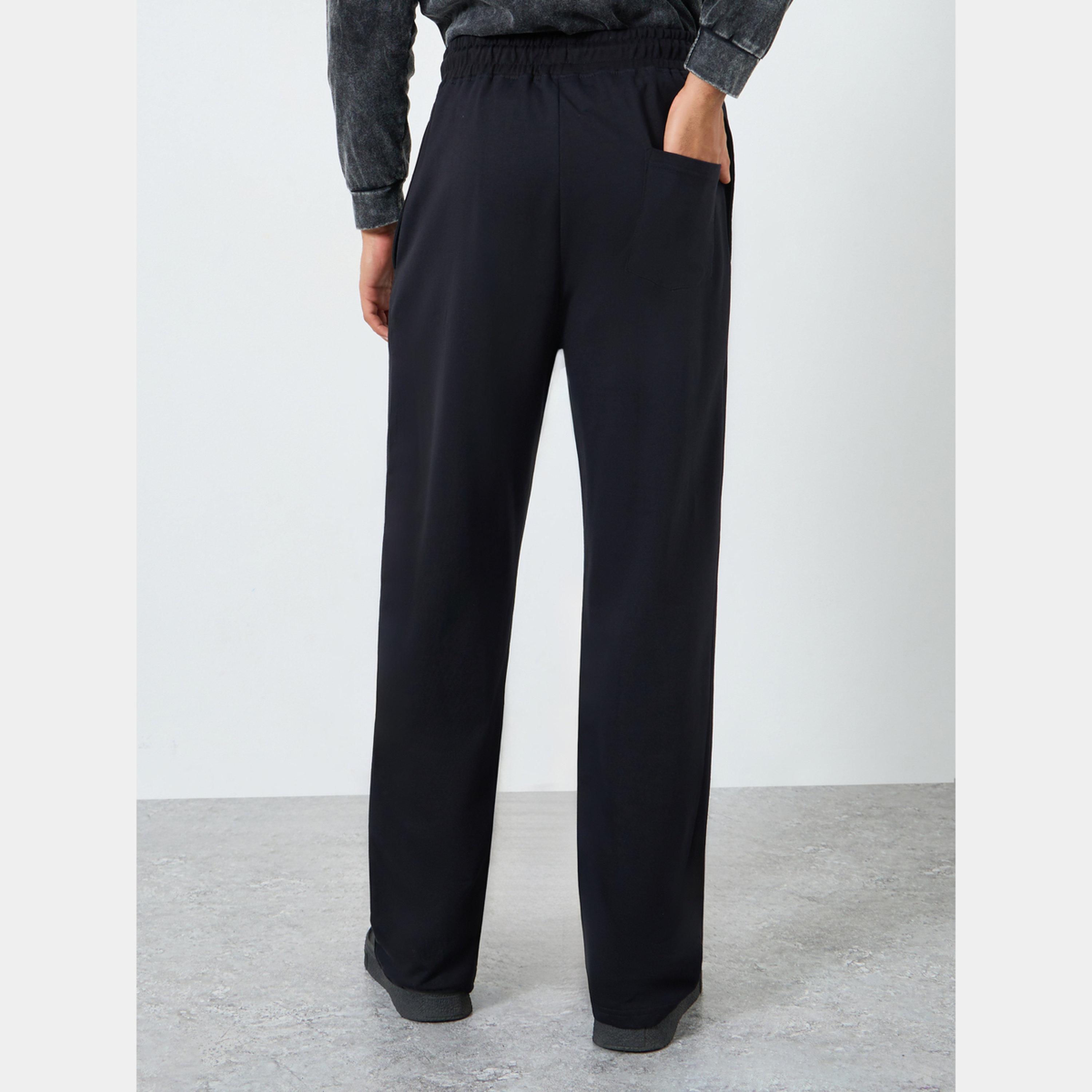 Styli Men Black Brooklyn Slogan Joggers-men-clothing-bottoms-joggers-image-5