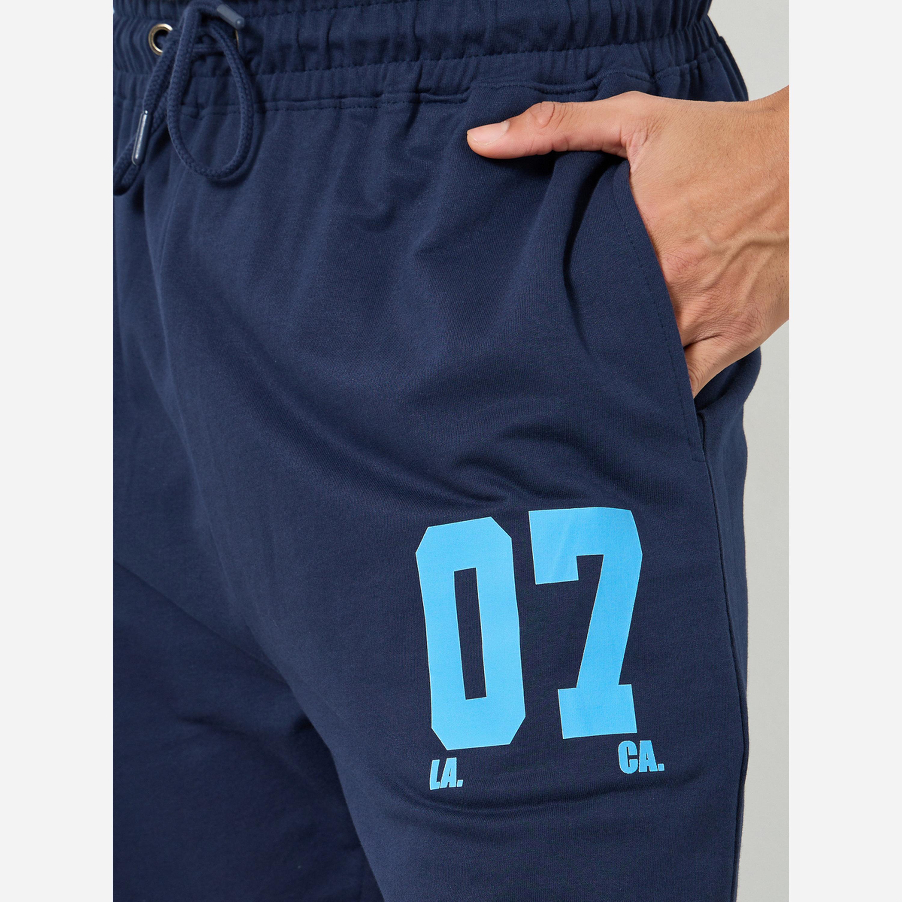 Styli Men Navy Blue Oversized Terry Joggers-men-clothing-bottoms-joggers-image-4