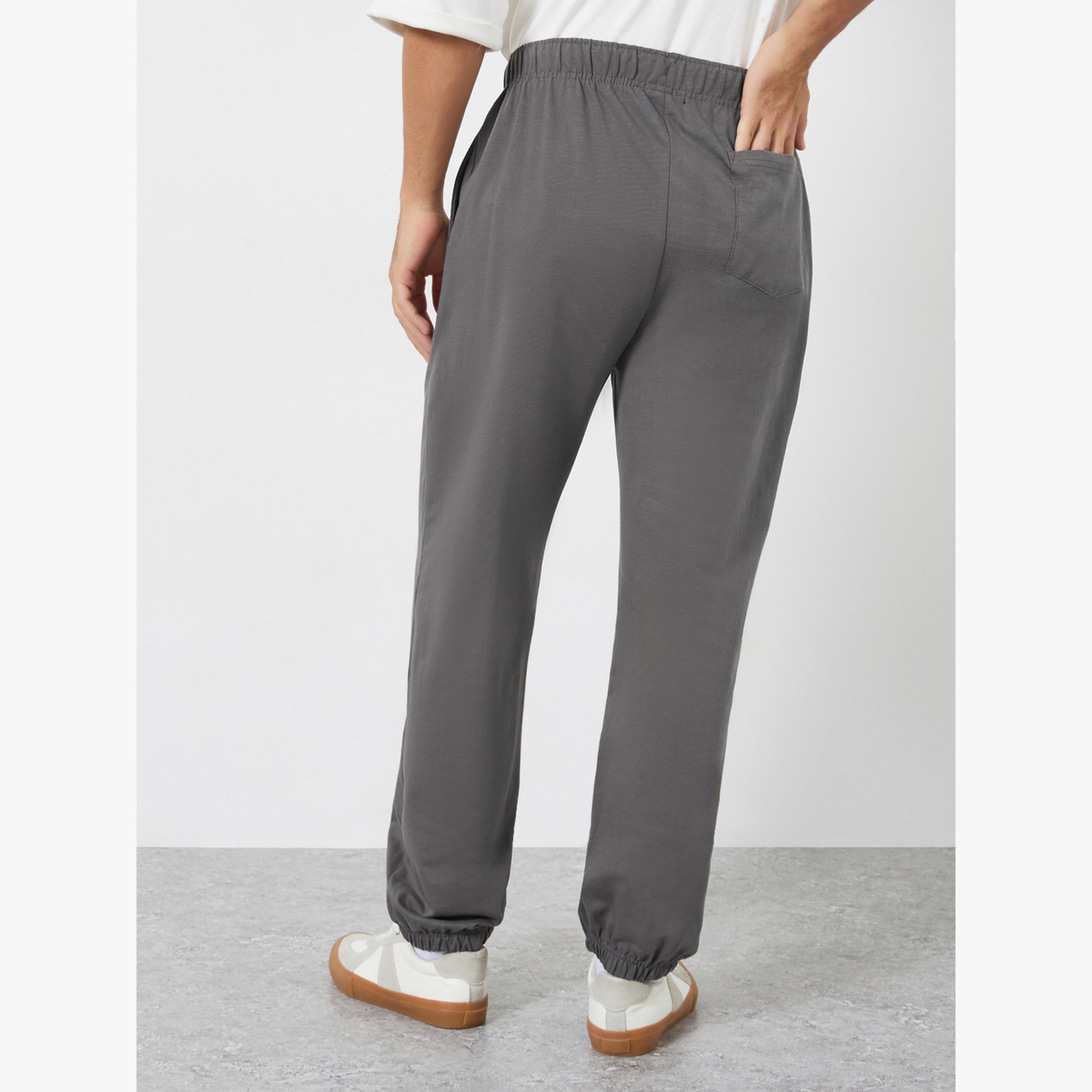 Styli Men Grey Embroidered Relaxed Fit Joggers-men-clothing-bottoms-joggers-image-3