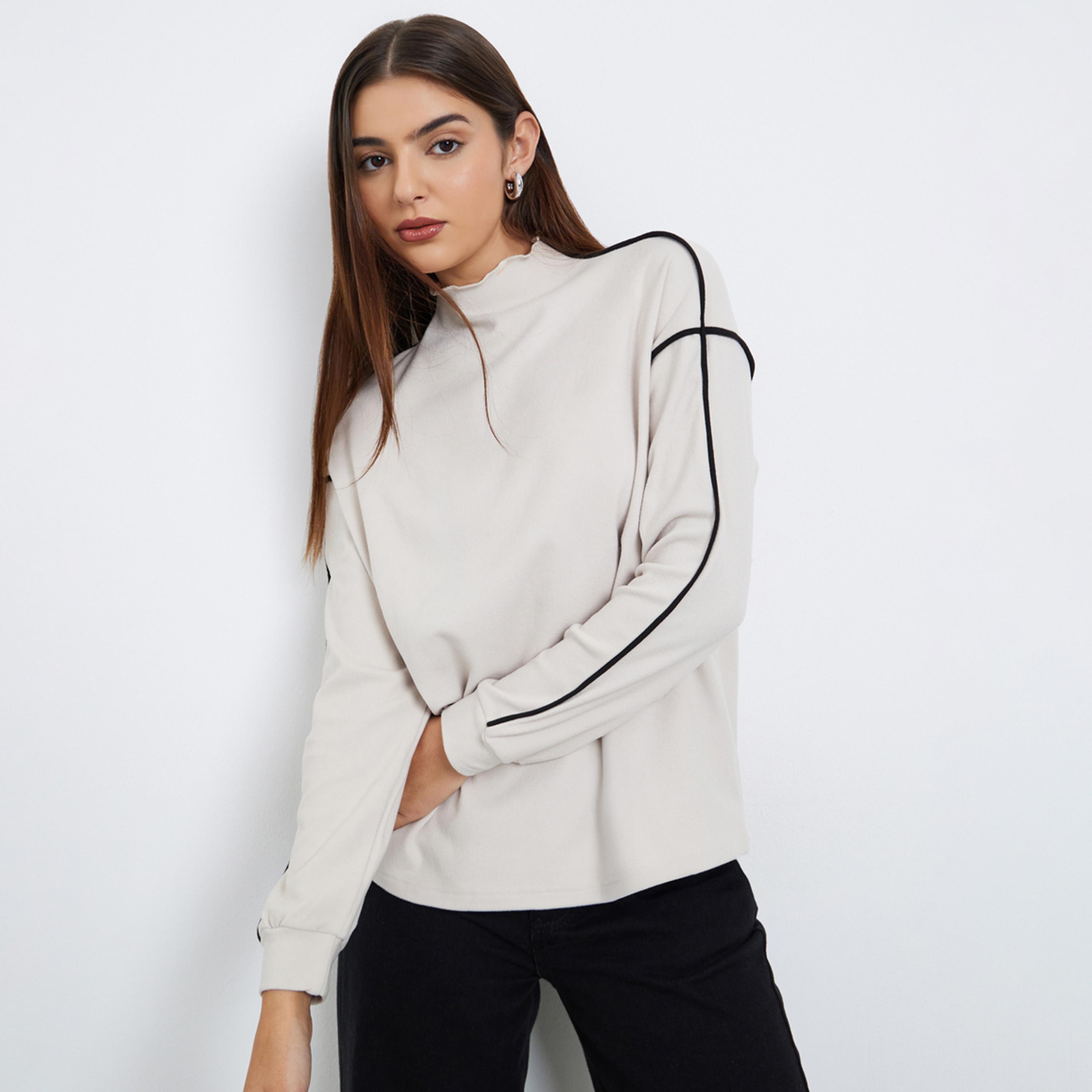 ستايلي - سويت شيرت بيج حجم كبير بتفاصيل مزخرفة-women-winterwear-hoodiesandsweatshirts-sweatshirts-image-1